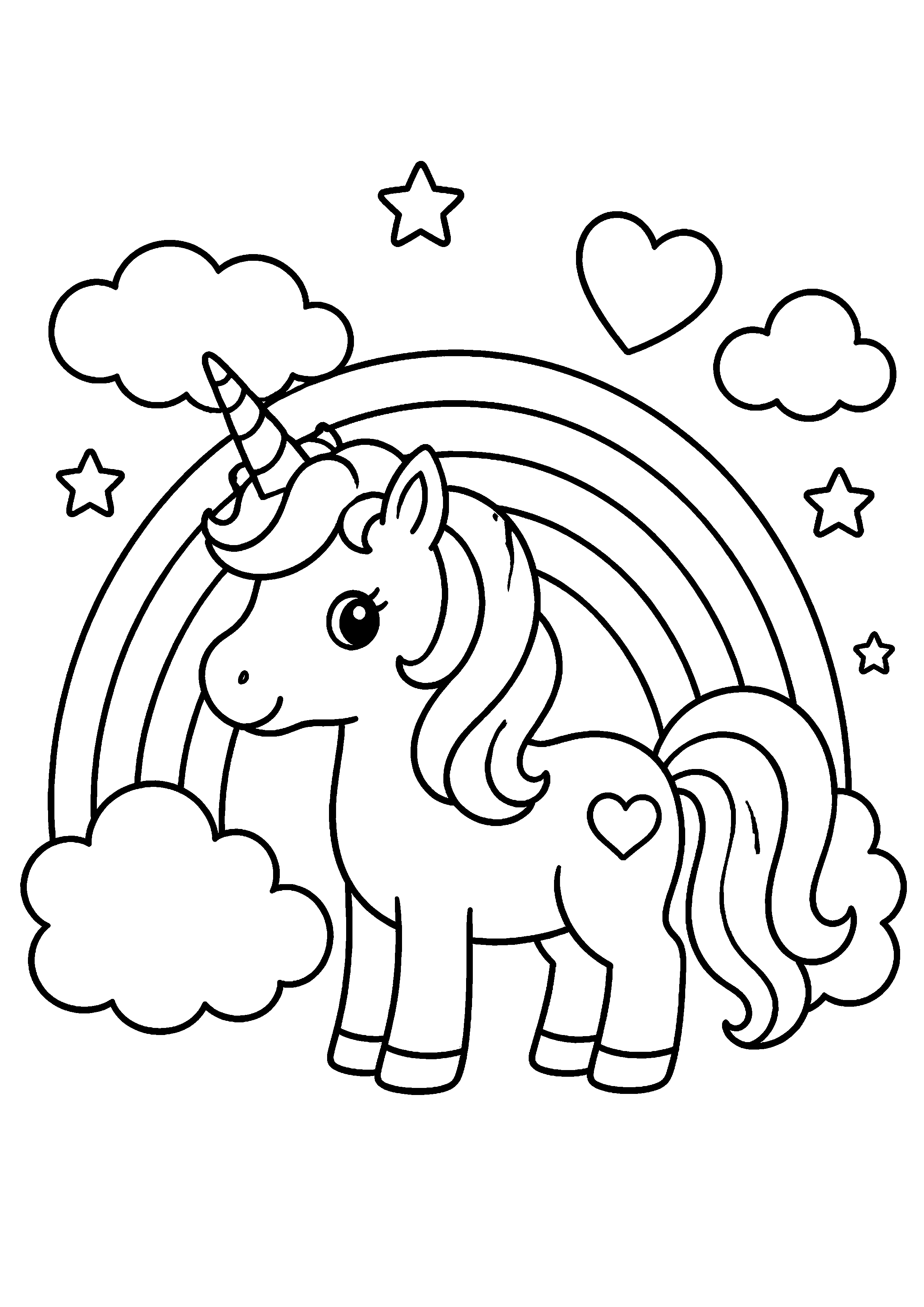 Coloriage Licorne arc-en-ciel à imprimer – dessin n°10