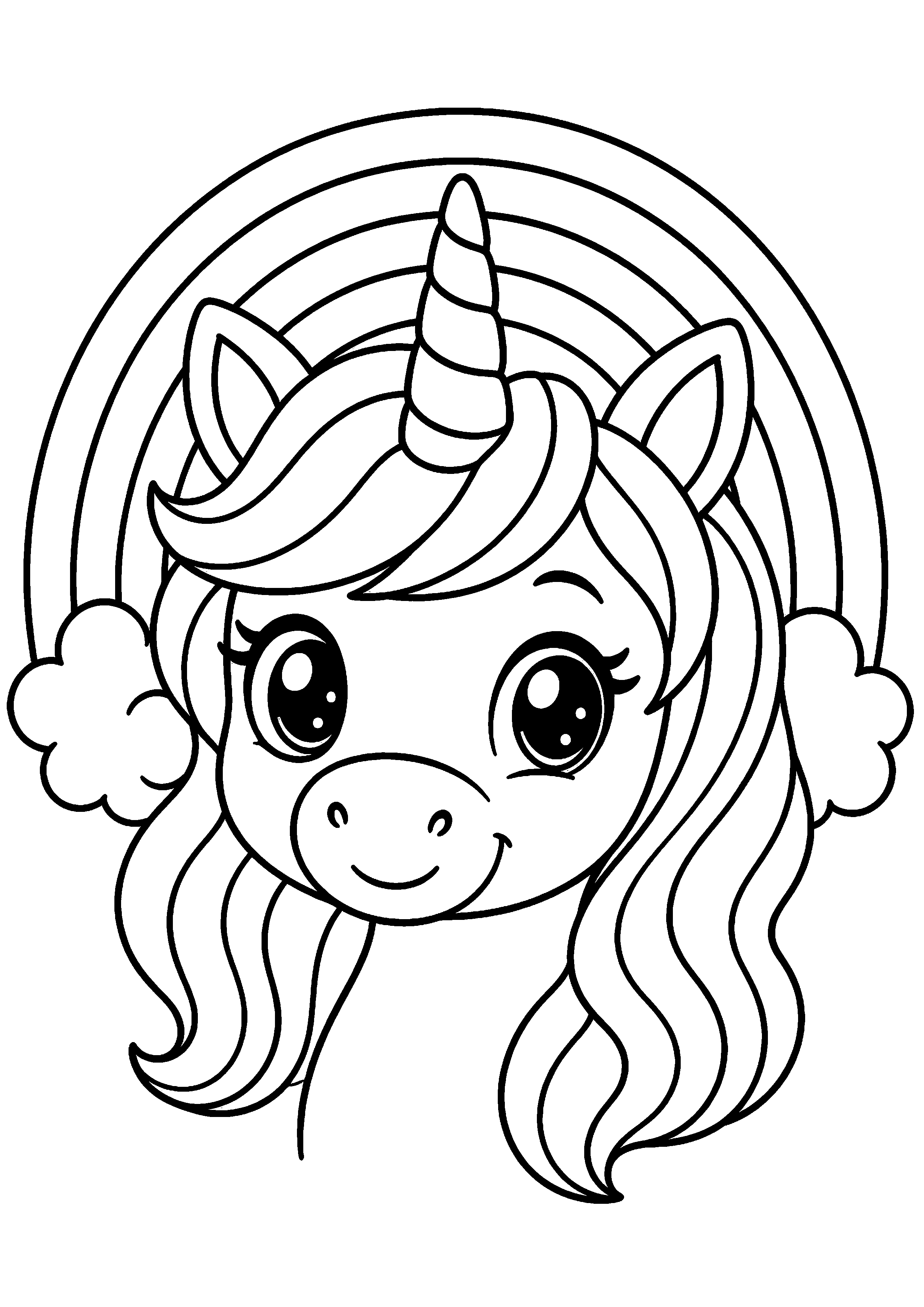 Coloriage Licorne arc-en-ciel à imprimer – dessin n°14