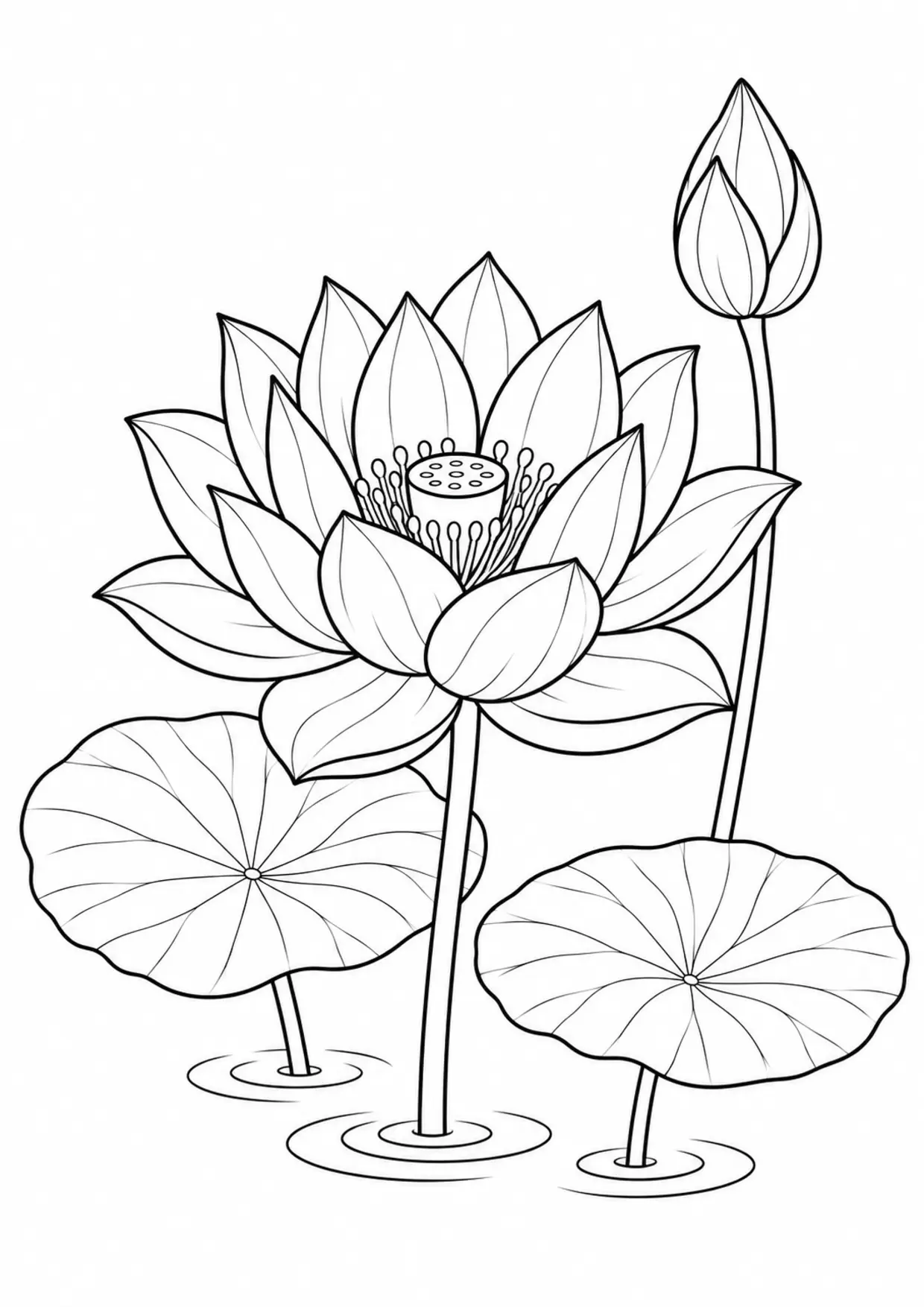 Coloriage lotus : zen, modèle 04