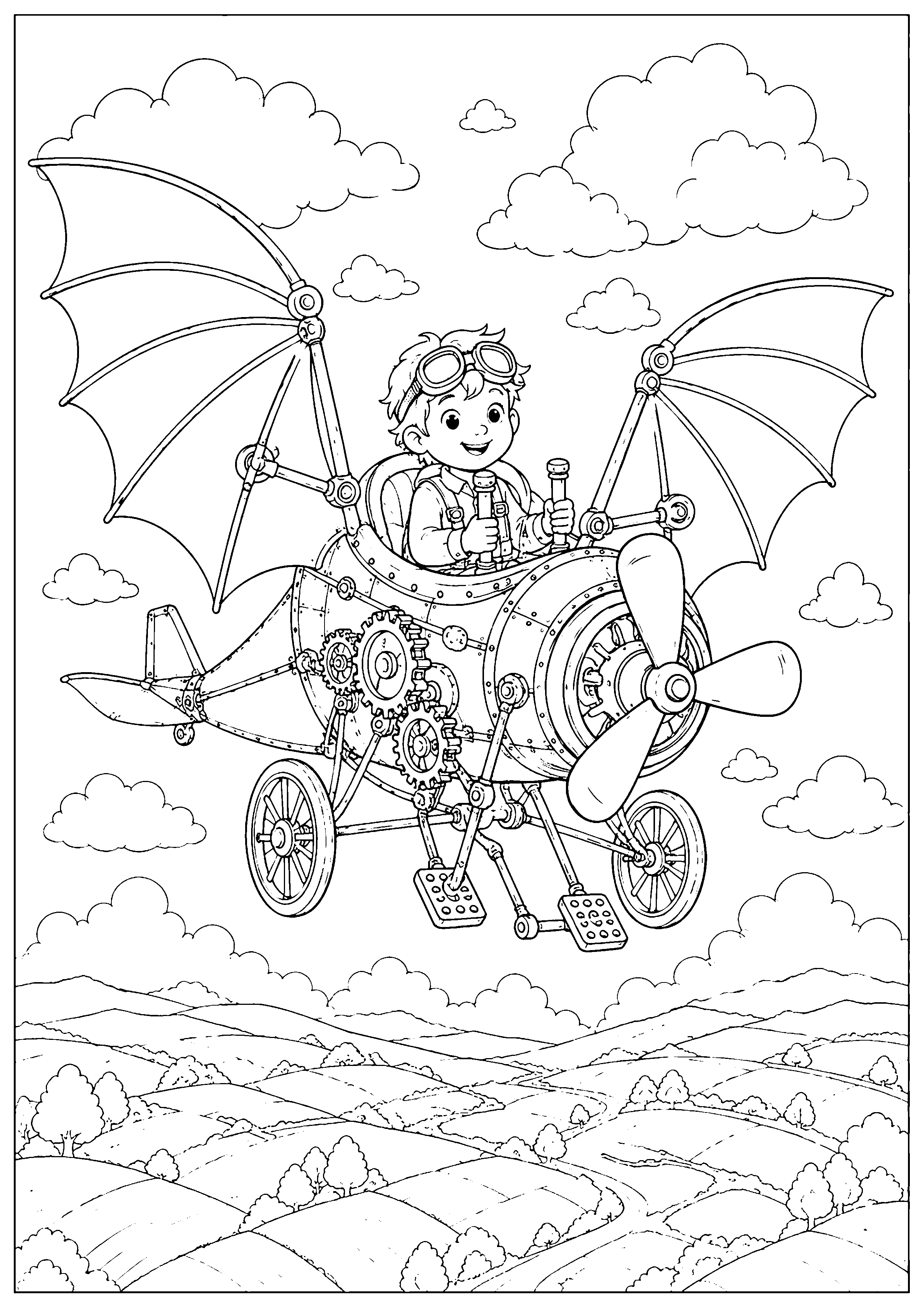 Coloriage machine d’inventeur à imprimer – dessin n°2