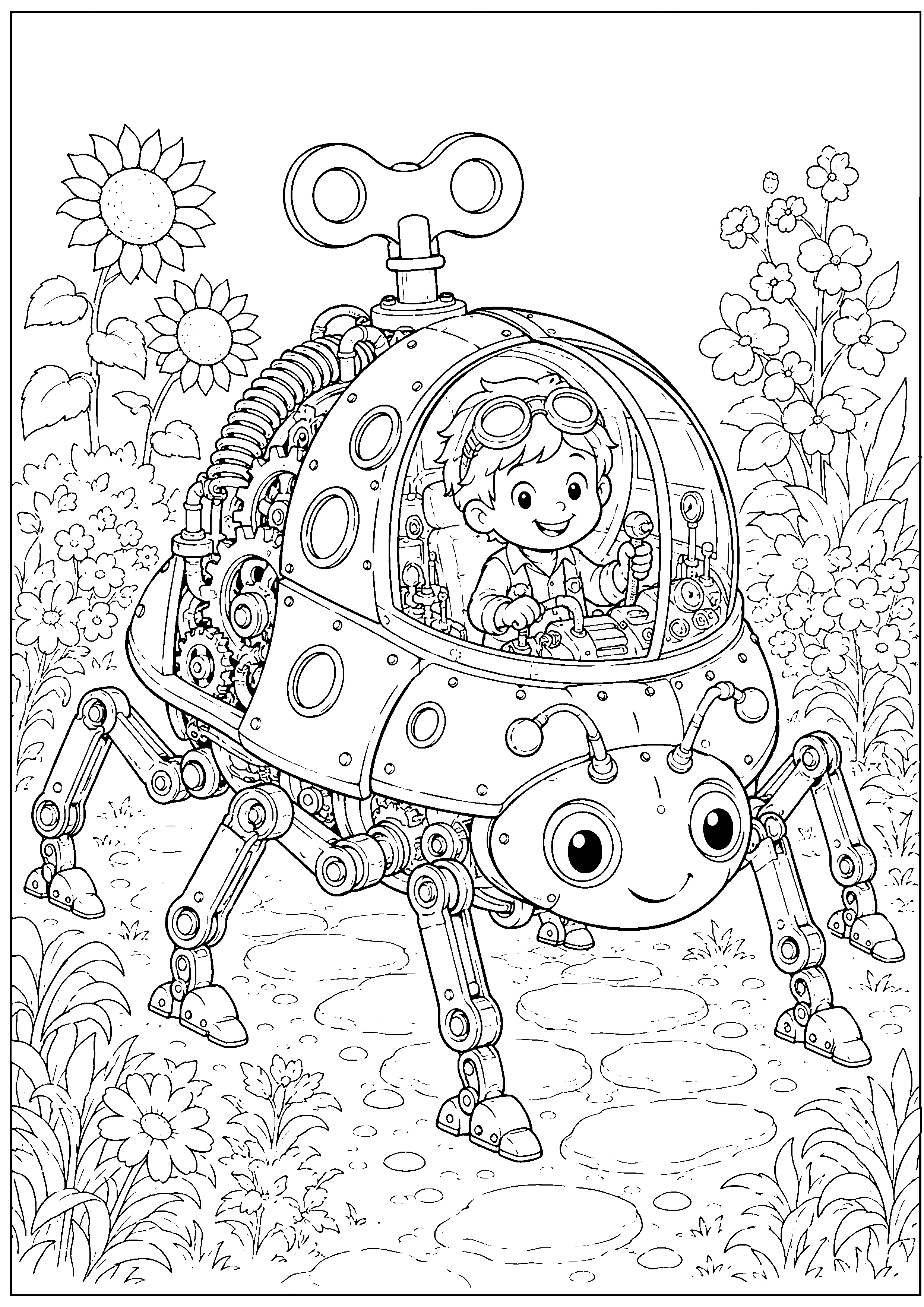 Coloriage machine d’inventeur à imprimer – dessin n°4