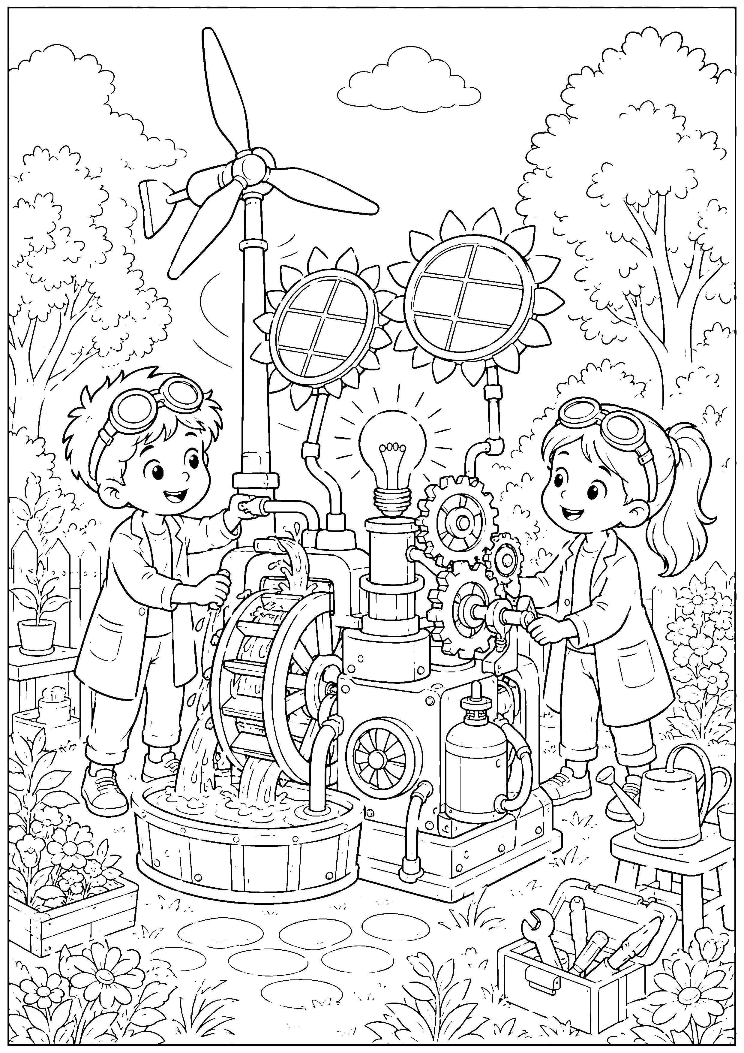 Coloriage machine d’inventeur à imprimer – dessin n°5