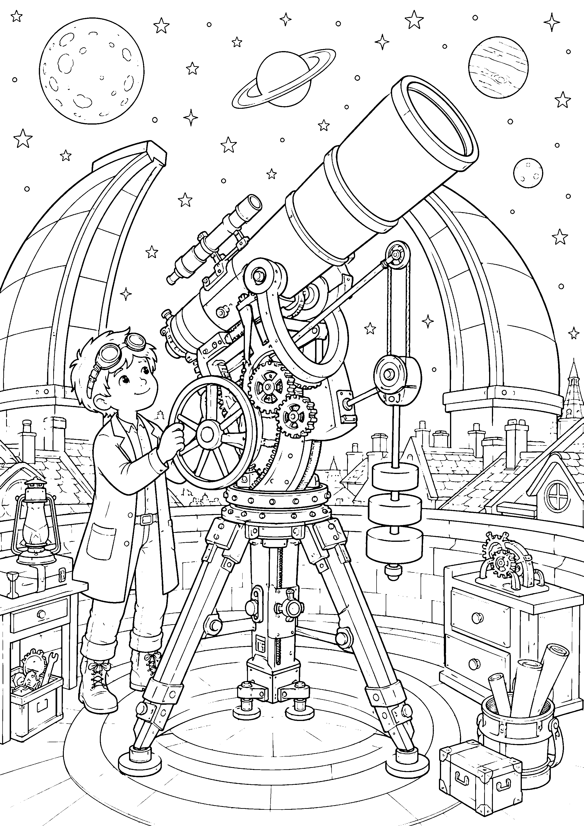 Coloriage machine d’inventeur à imprimer – dessin n°14