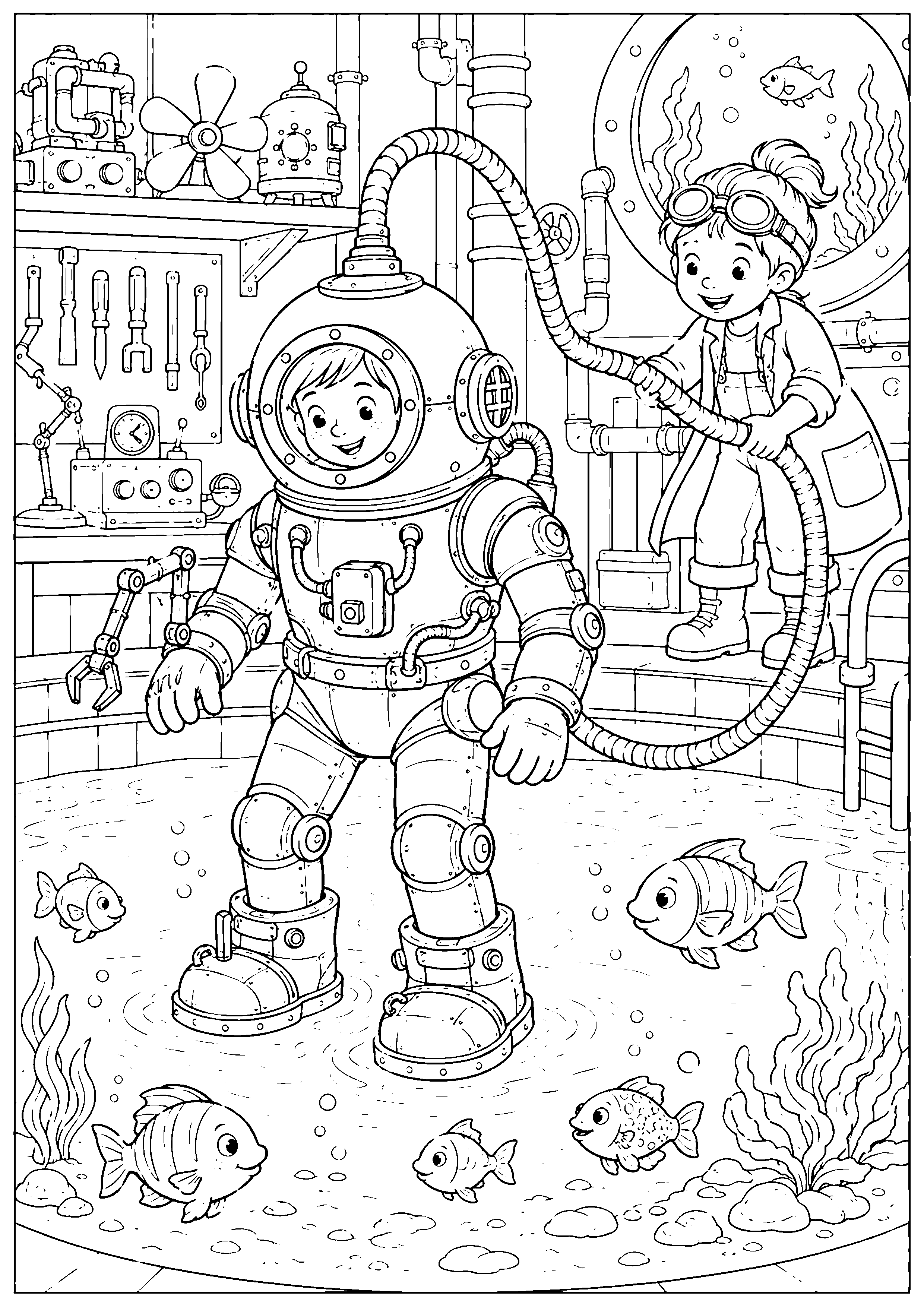 Coloriage machine d’inventeur à imprimer – dessin n°19