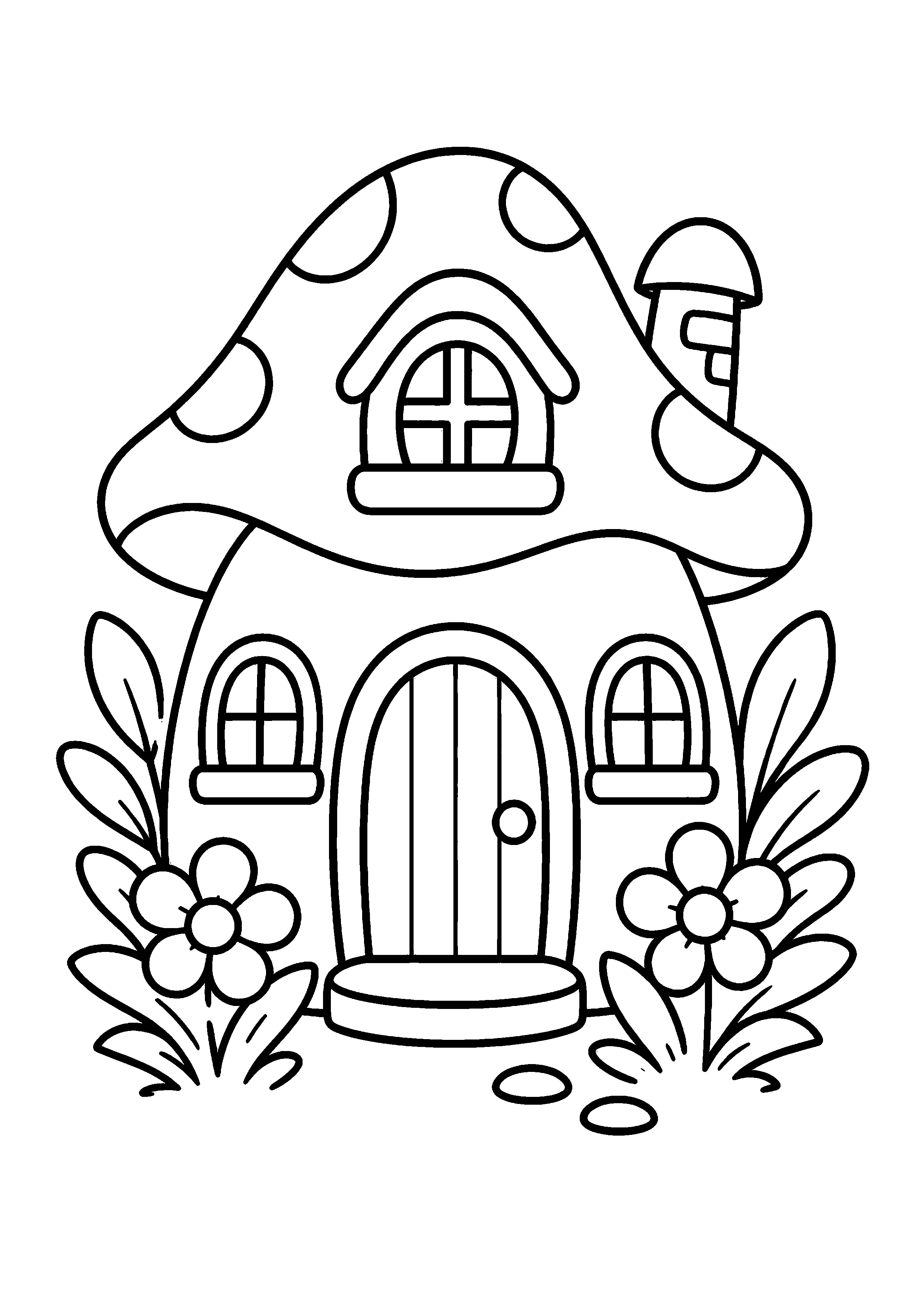 Coloriage Maison de fée à imprimer – dessin 1
