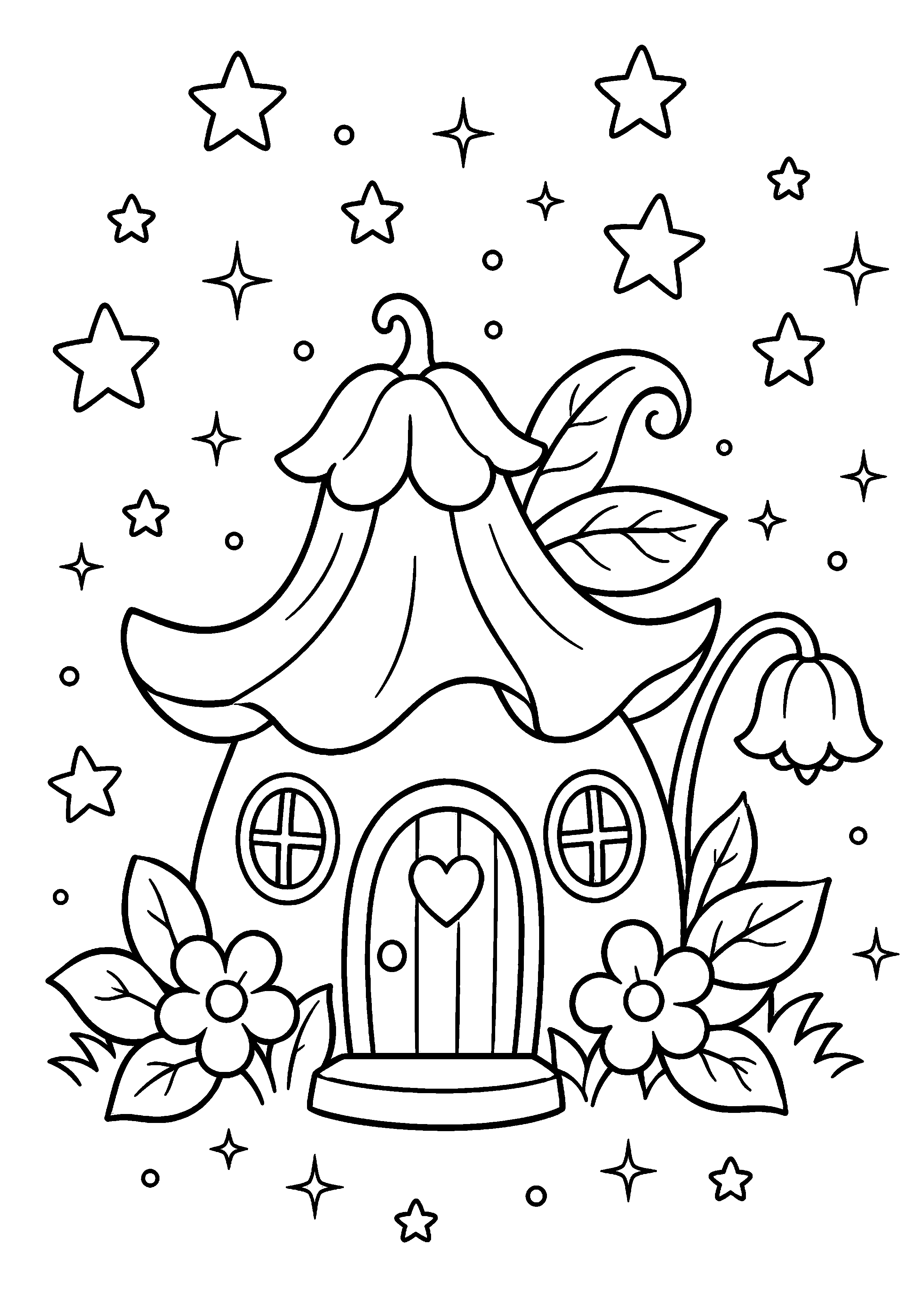 Coloriage Maison de fée à imprimer – dessin n°5