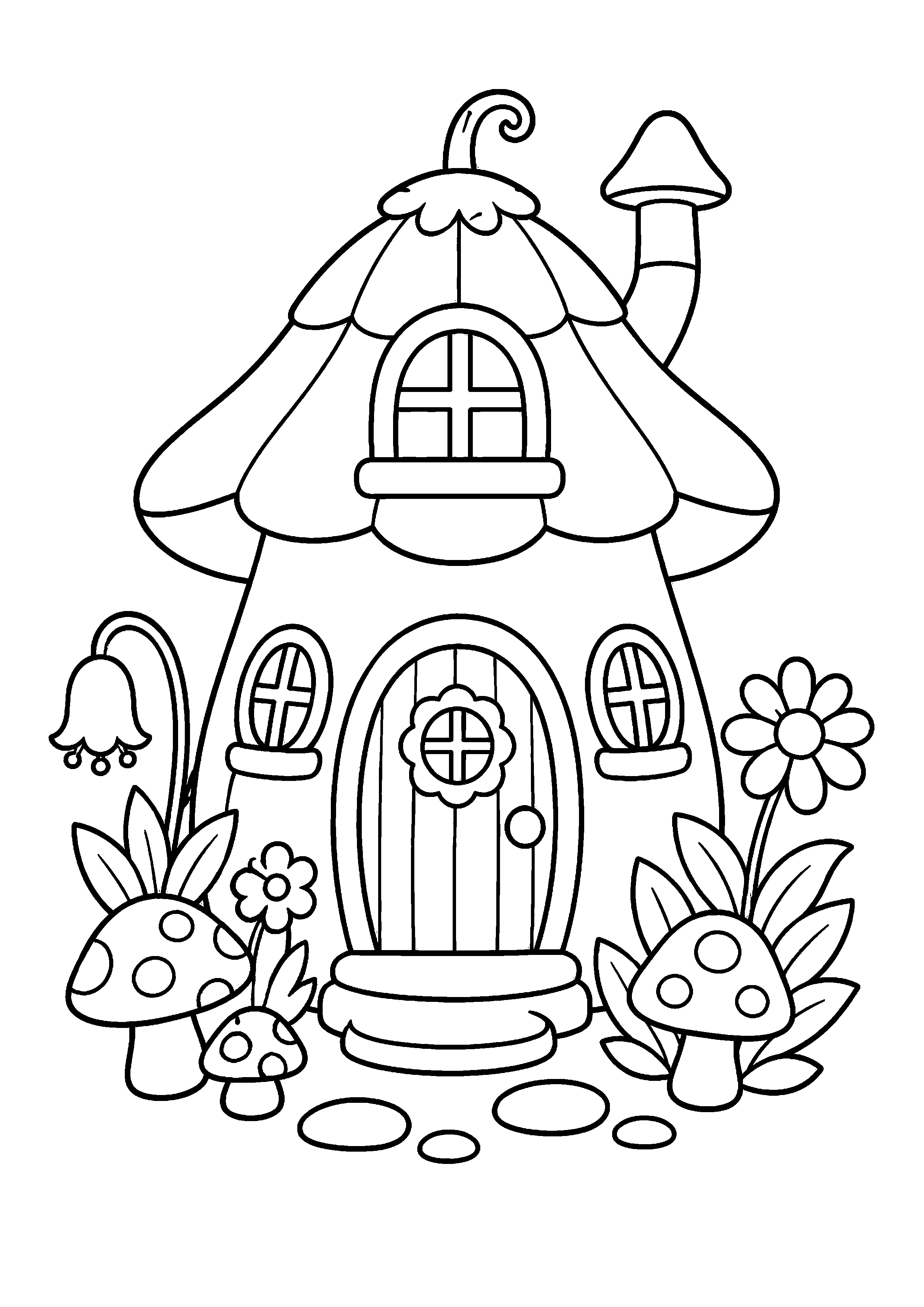 Coloriage Maison de fée à imprimer – dessin n°9