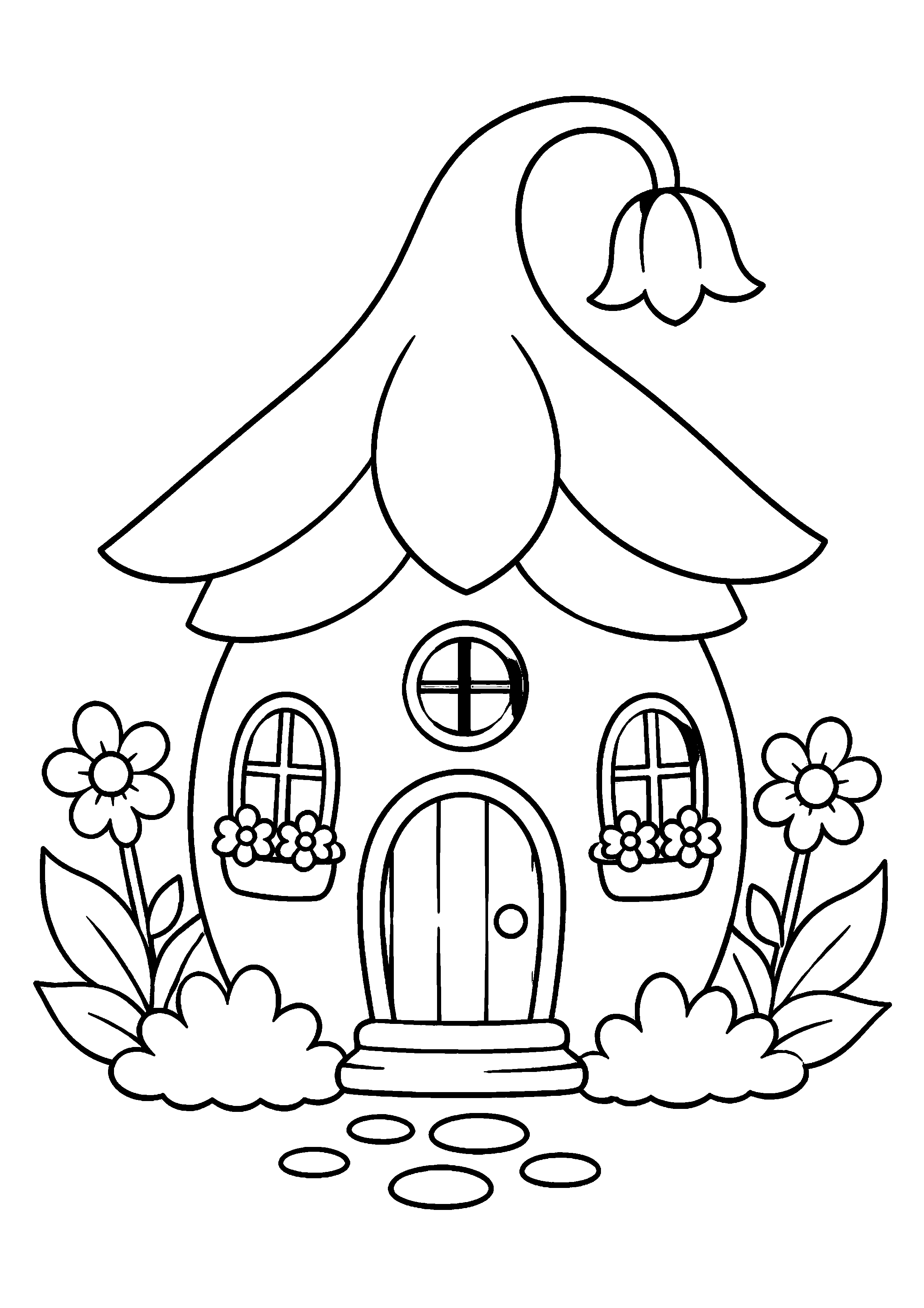 Coloriage Maison de fée à imprimer – dessin n°10
