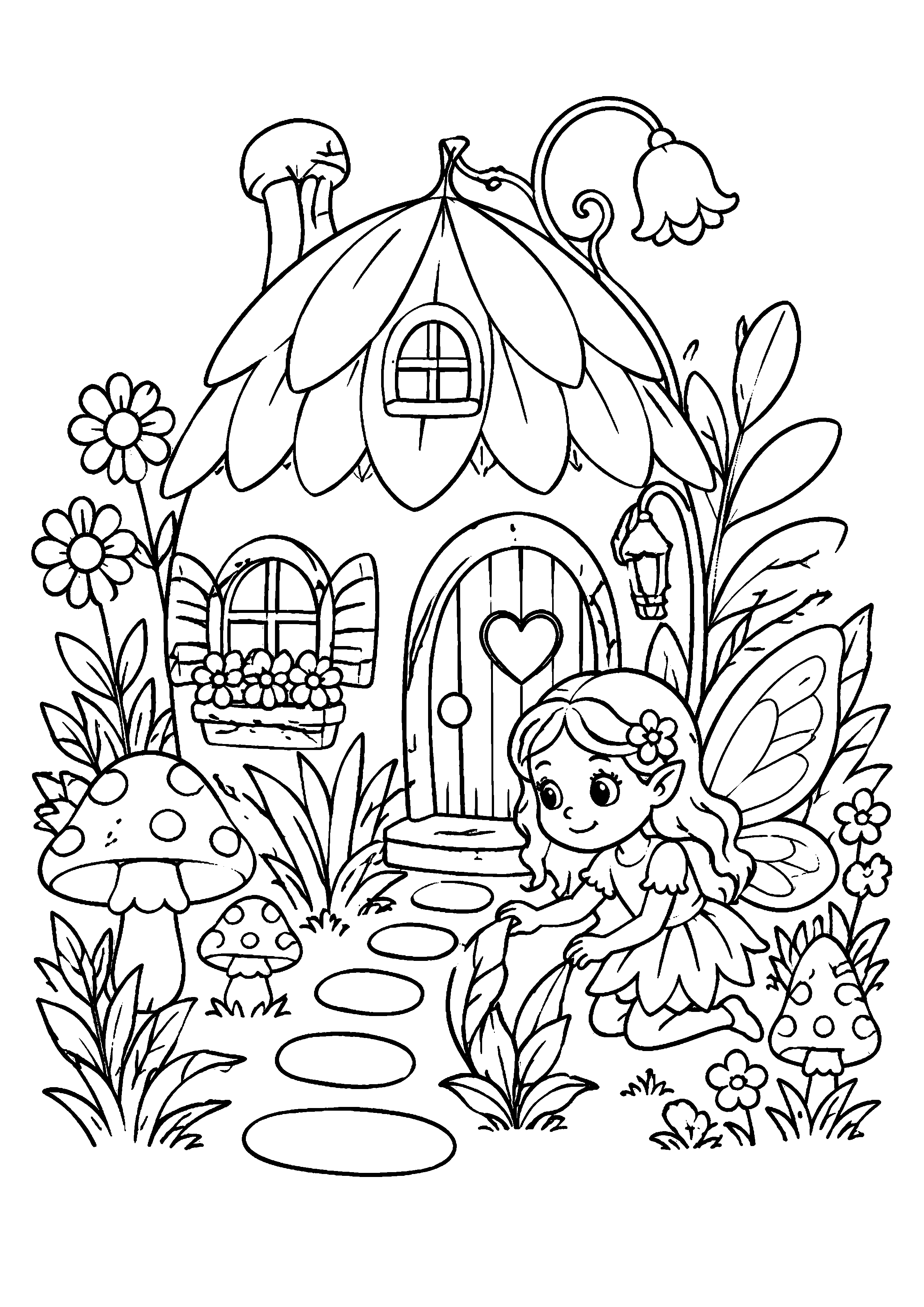 Coloriage Maison de fée à imprimer – dessin n°11