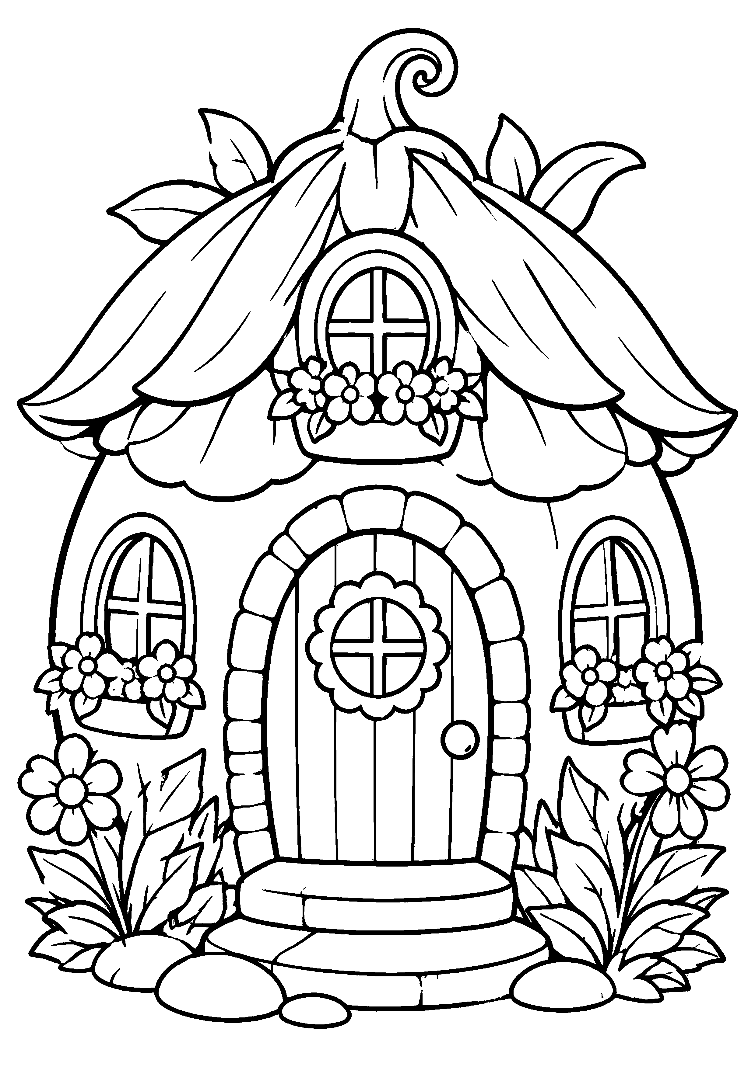 Coloriage Maison de fée à imprimer – dessin n°14