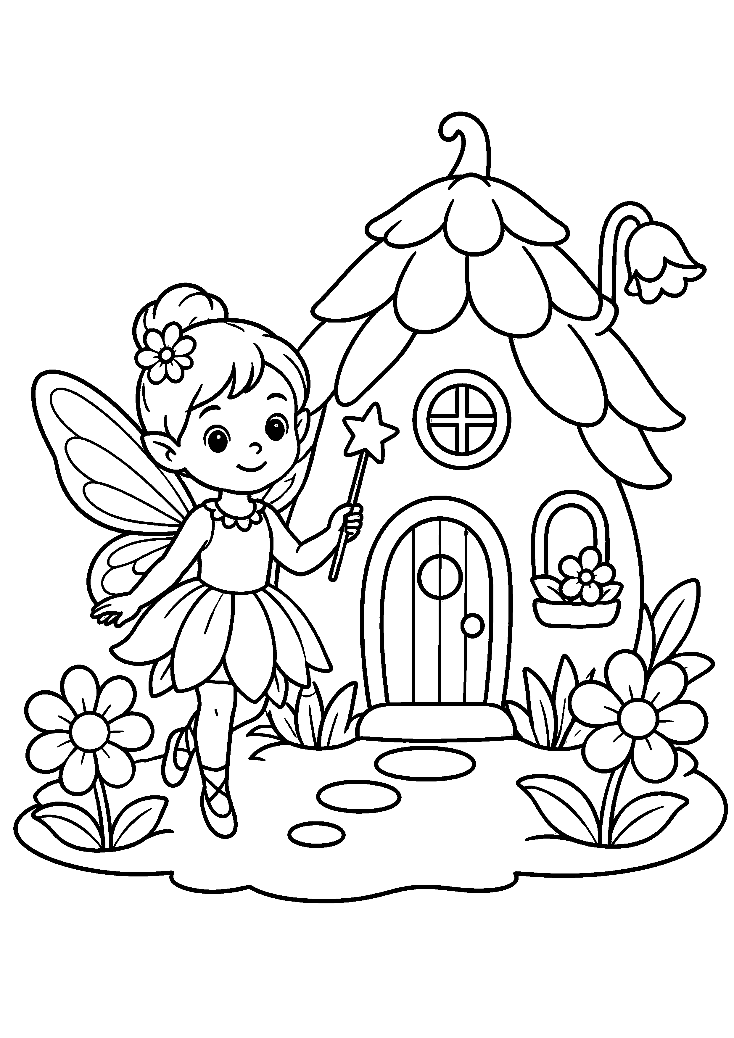 Coloriage Maison de fée à imprimer – dessin n°15