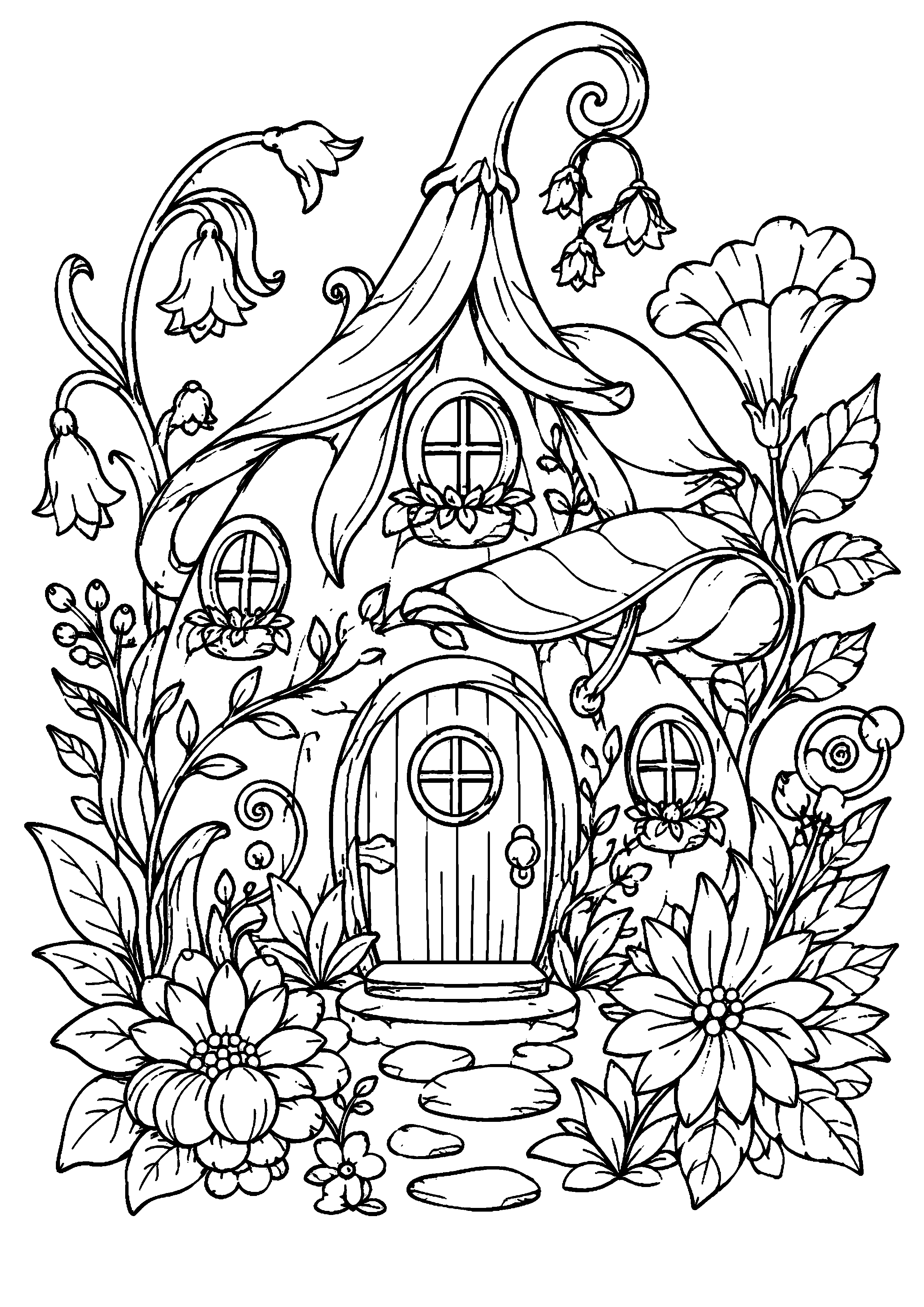 Coloriage Maison de fée à imprimer – dessin n°18
