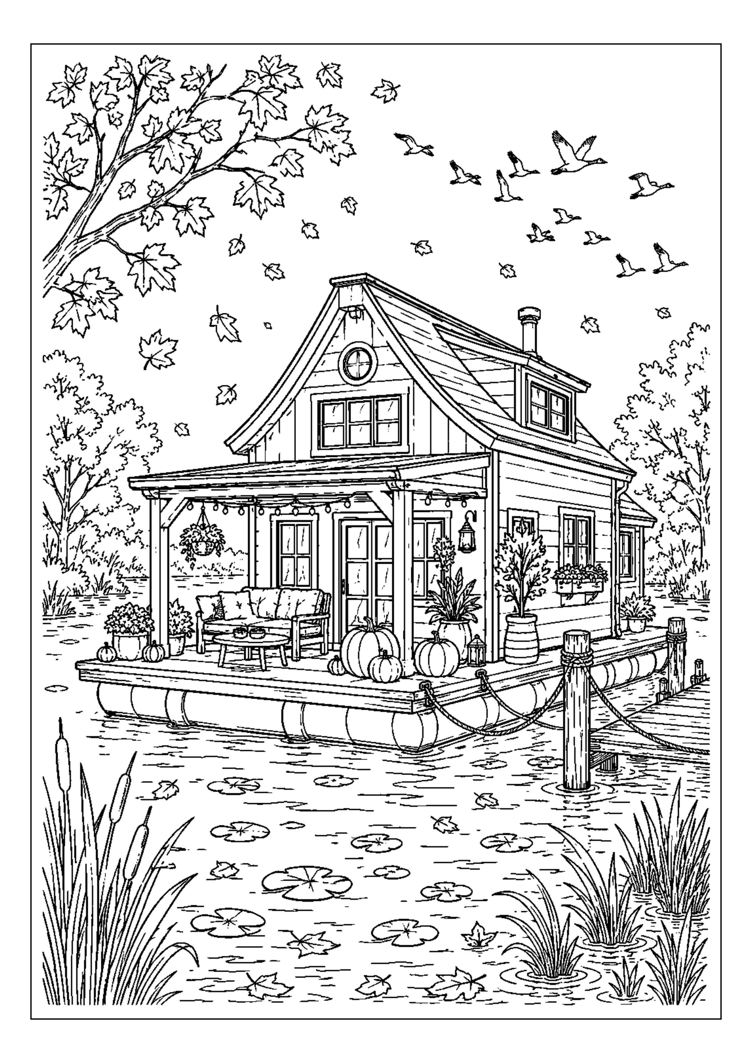 Coloriage Maison flottante à imprimer – dessin n°5