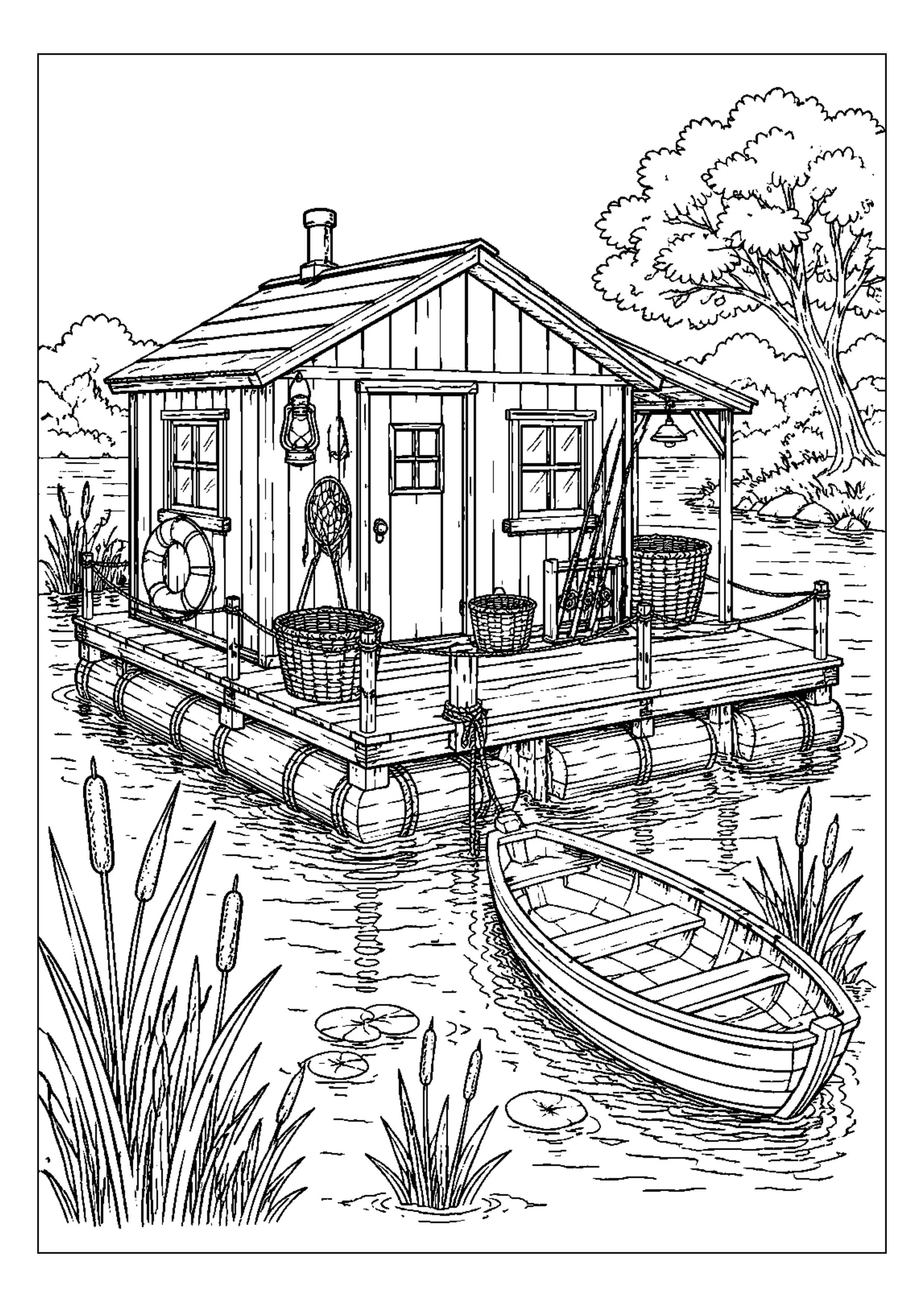 Coloriage Maison flottante à imprimer – dessin n°10