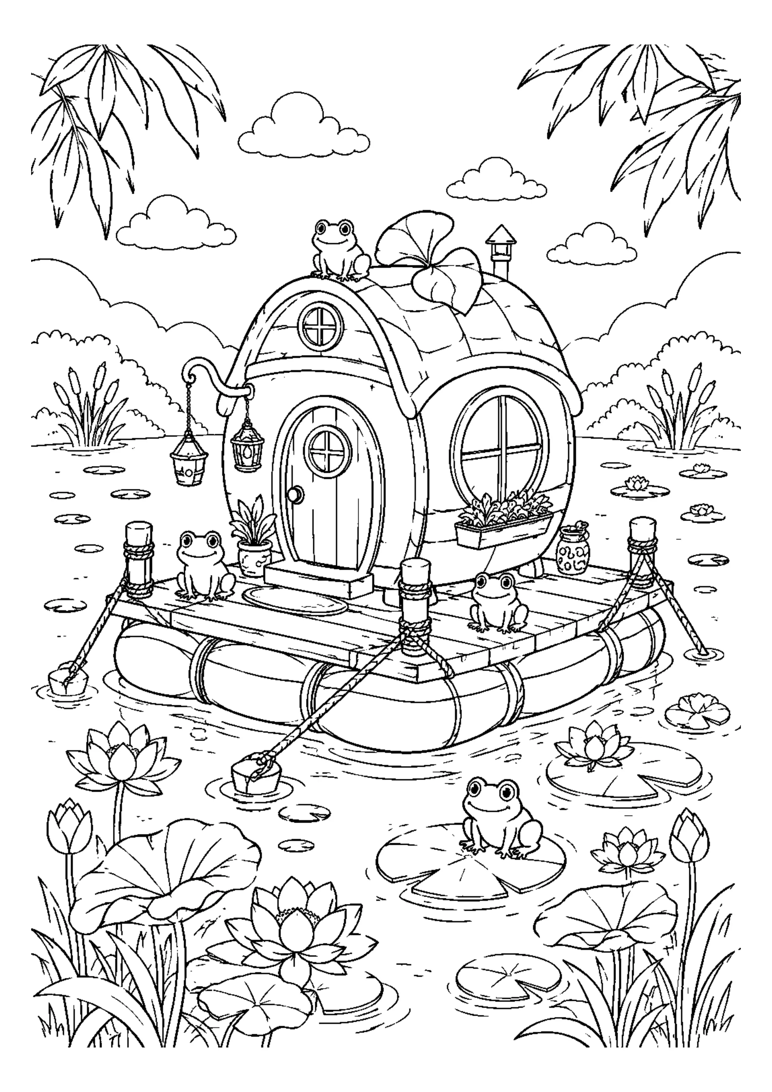 Coloriage Maison flottante à imprimer – dessin n°12
