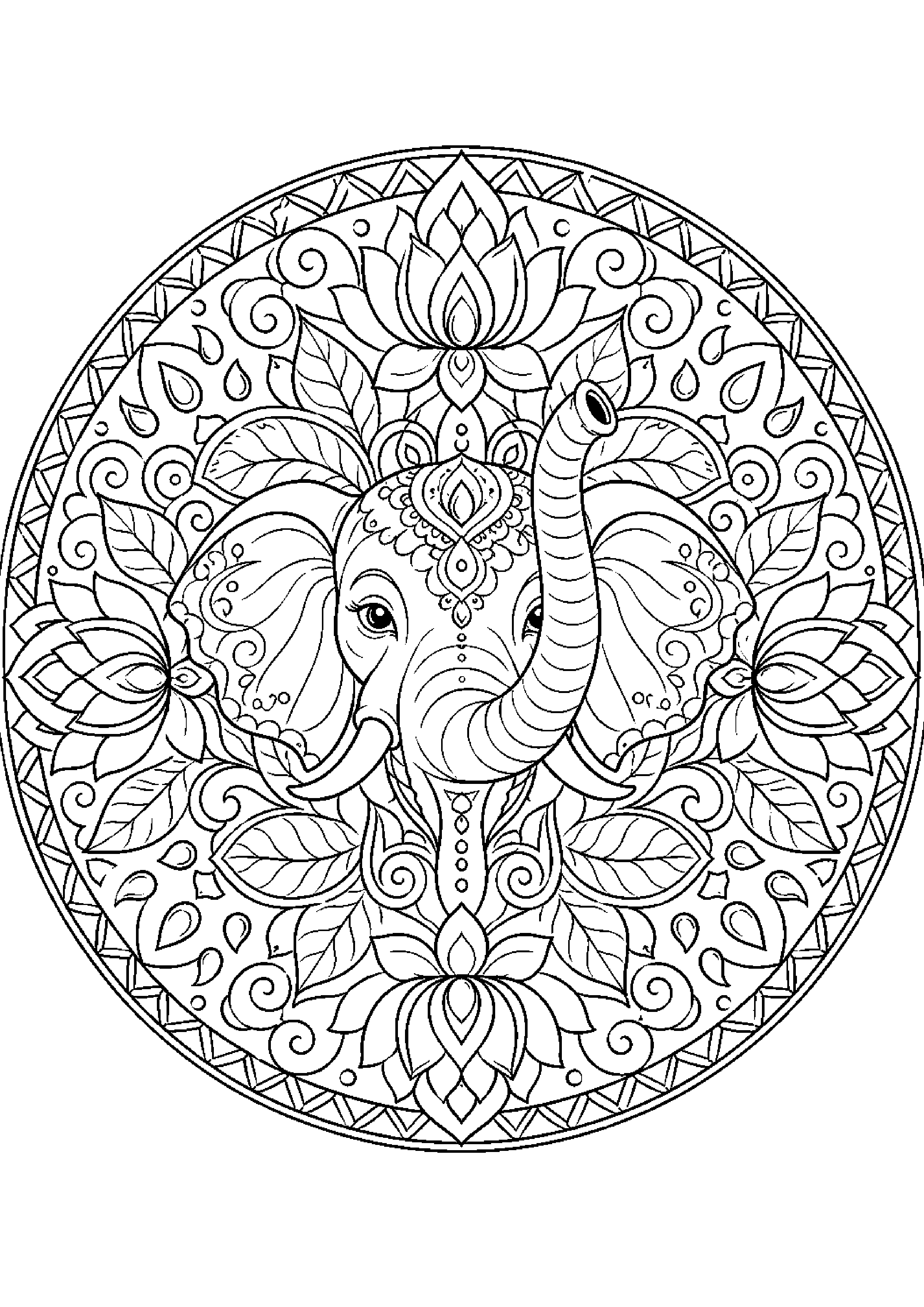 Coloriage mandala animal à imprimer – dessin n°2