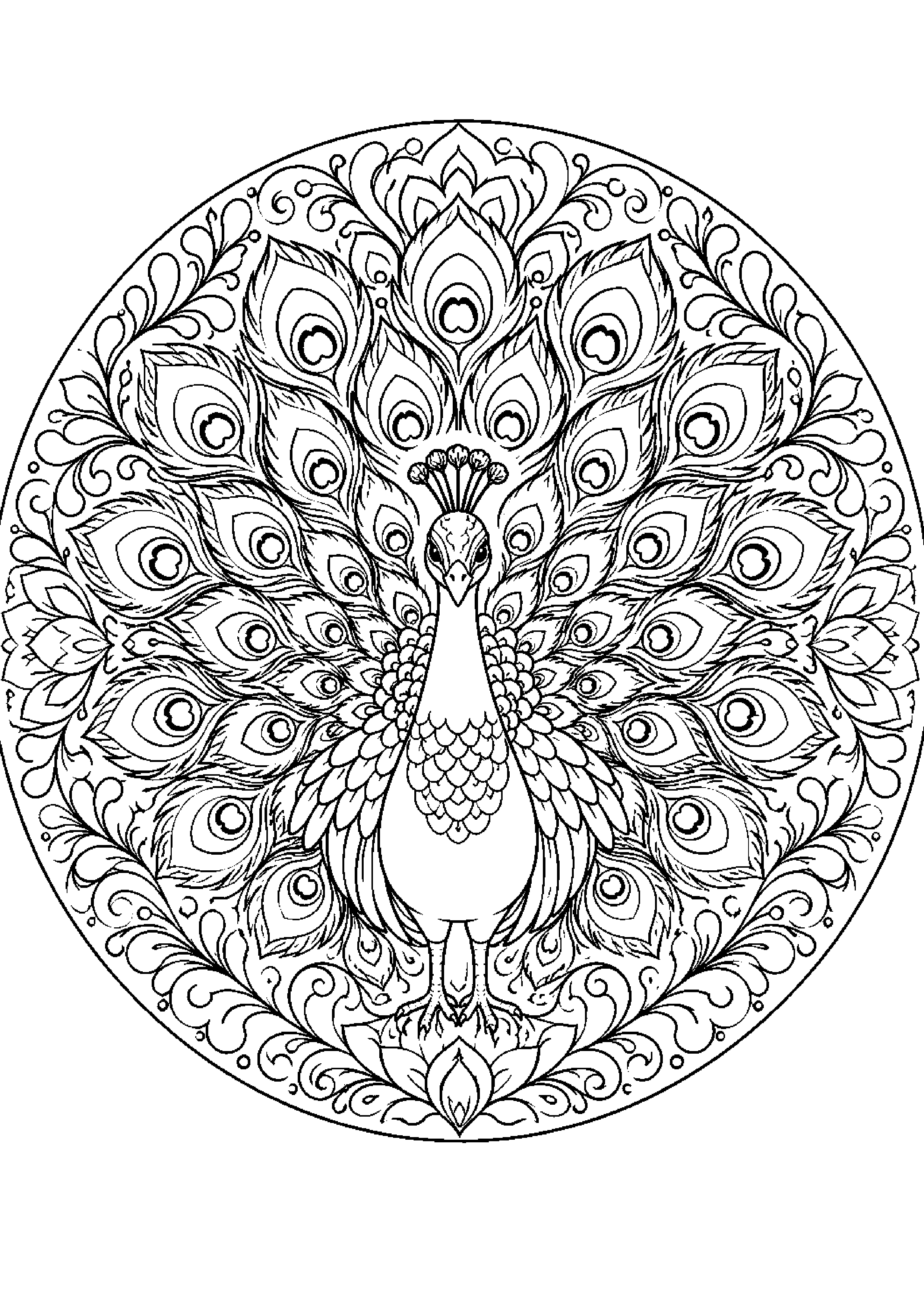 Coloriage mandala animal à imprimer – dessin n°6