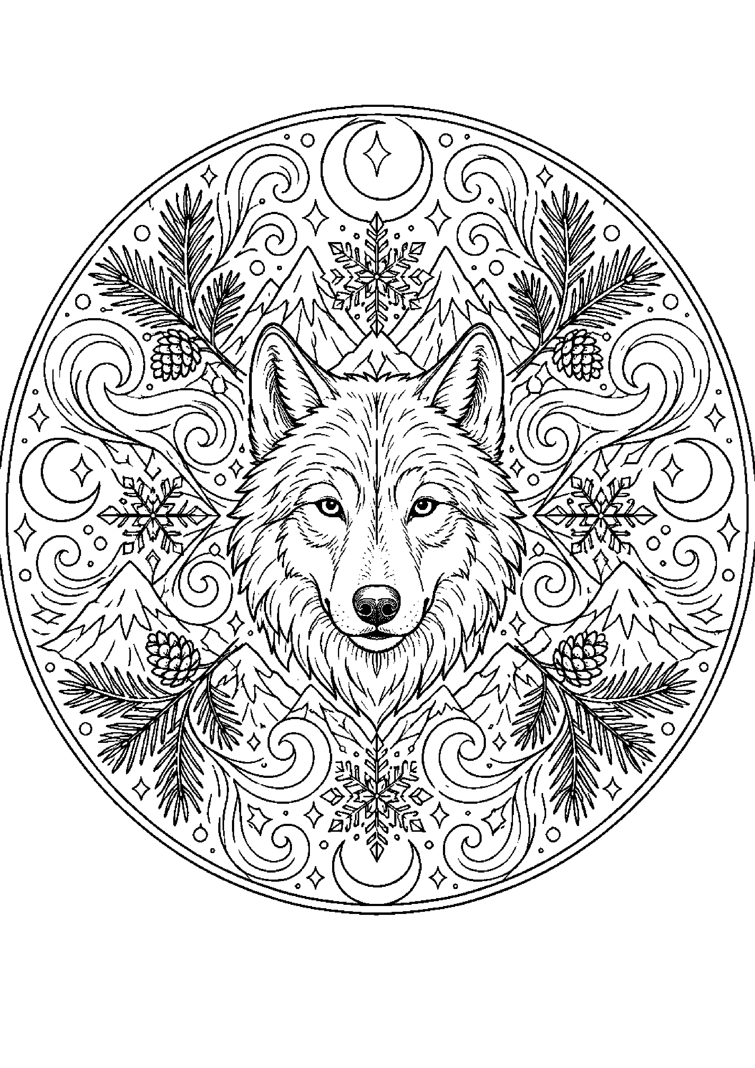 Coloriage mandala animal à imprimer – dessin n°7
