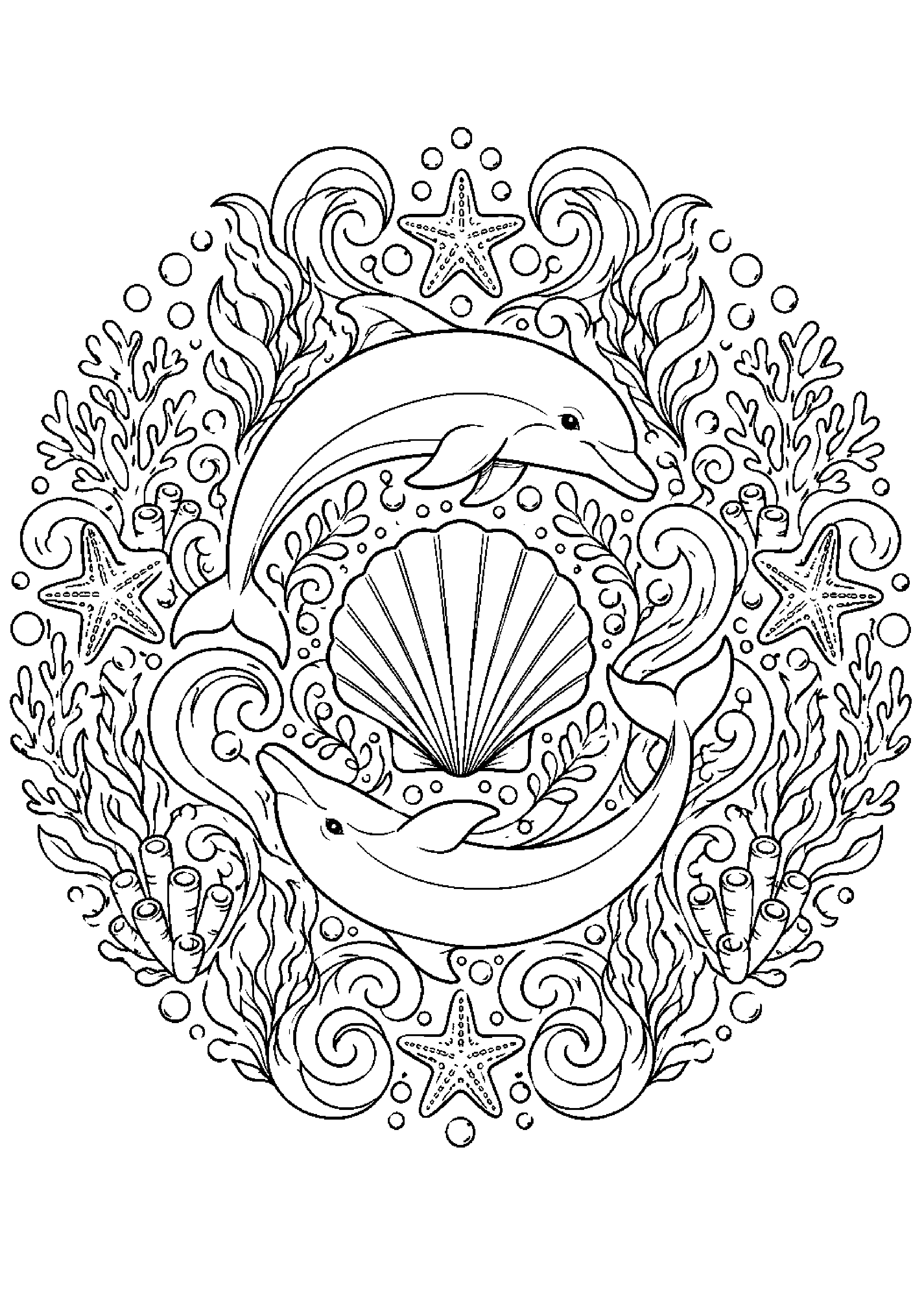 Coloriage mandala animal à imprimer – dessin n°8