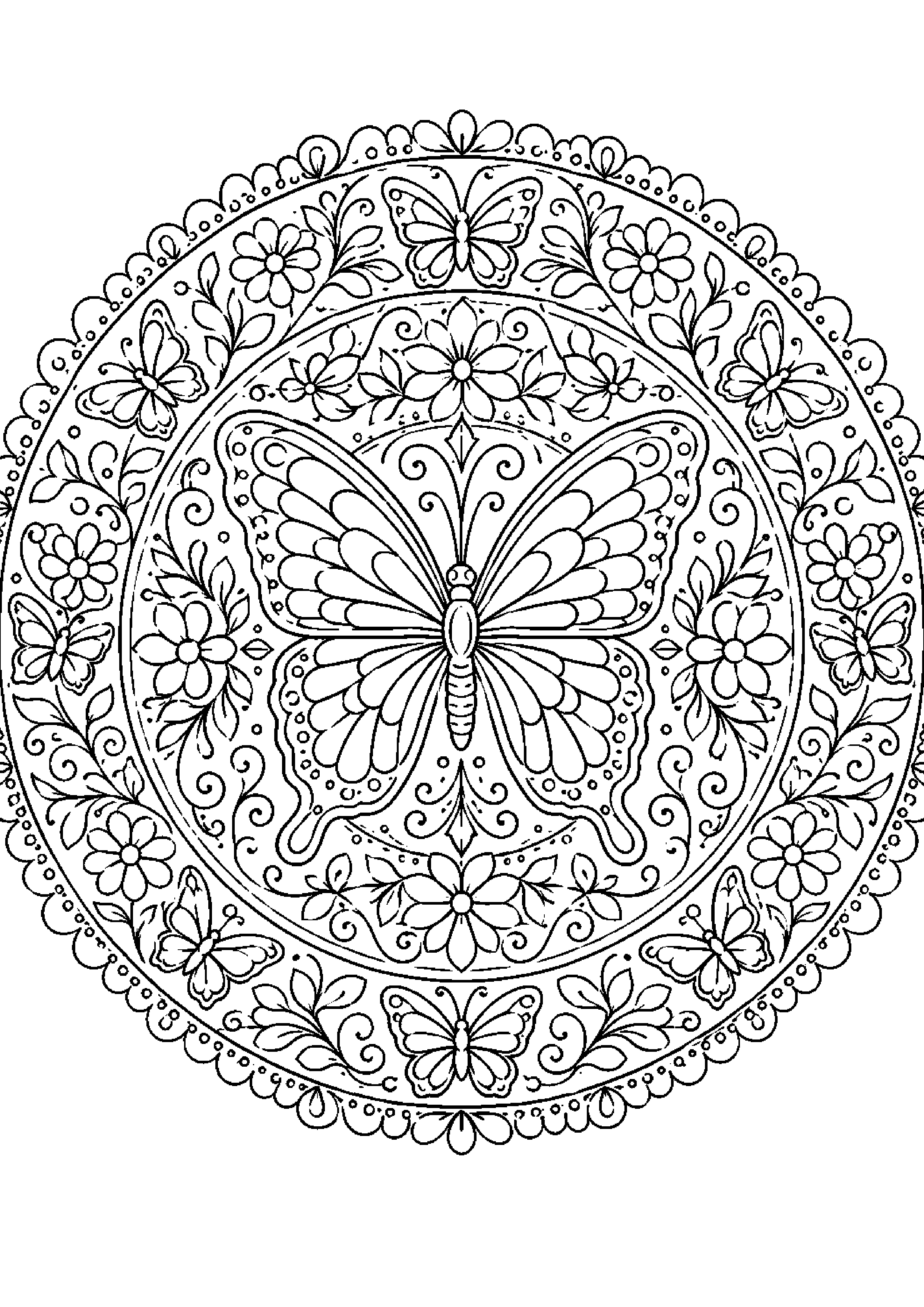 Coloriage mandala animal à imprimer – dessin n°9