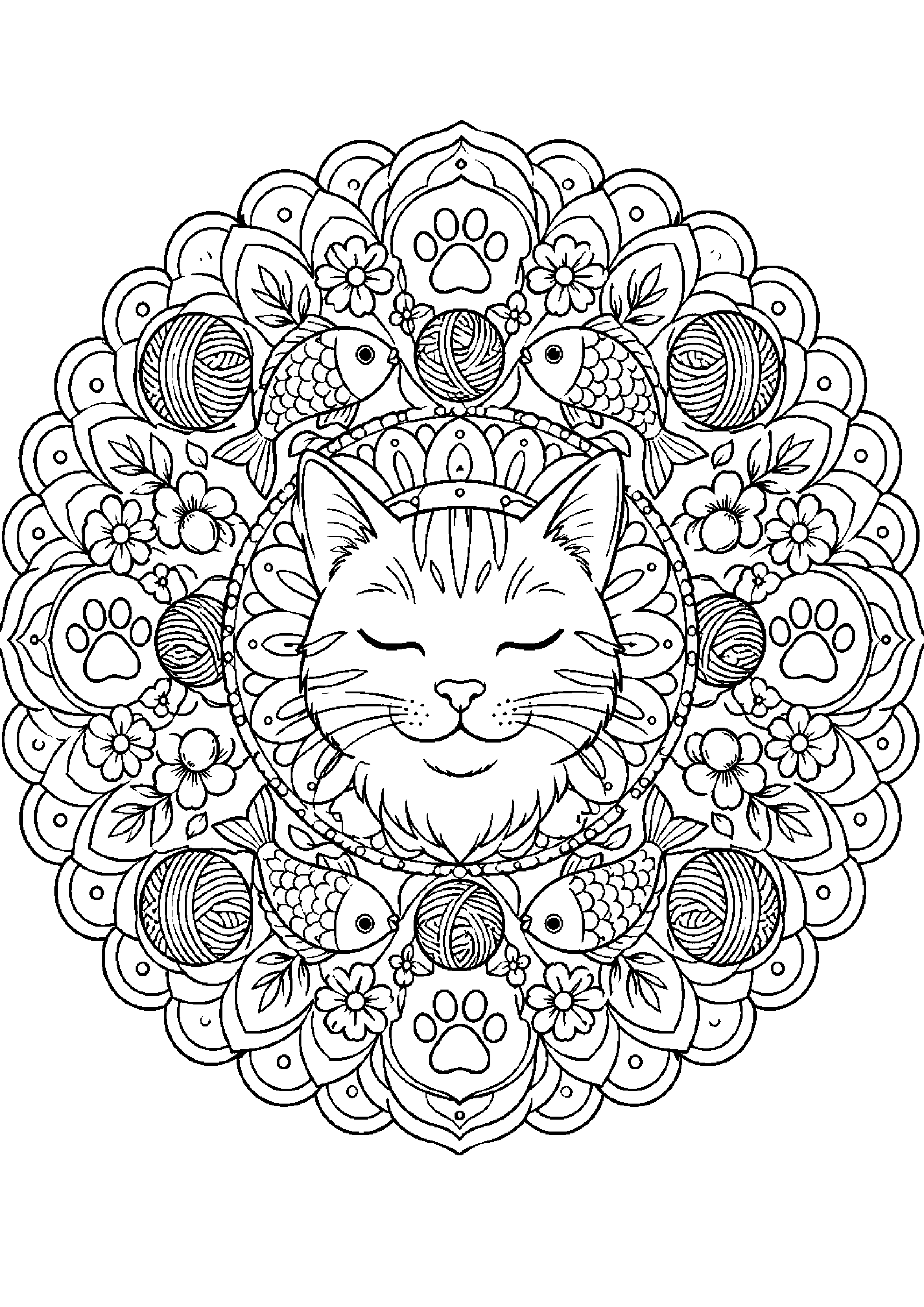 Coloriage mandala animal à imprimer – dessin n°11