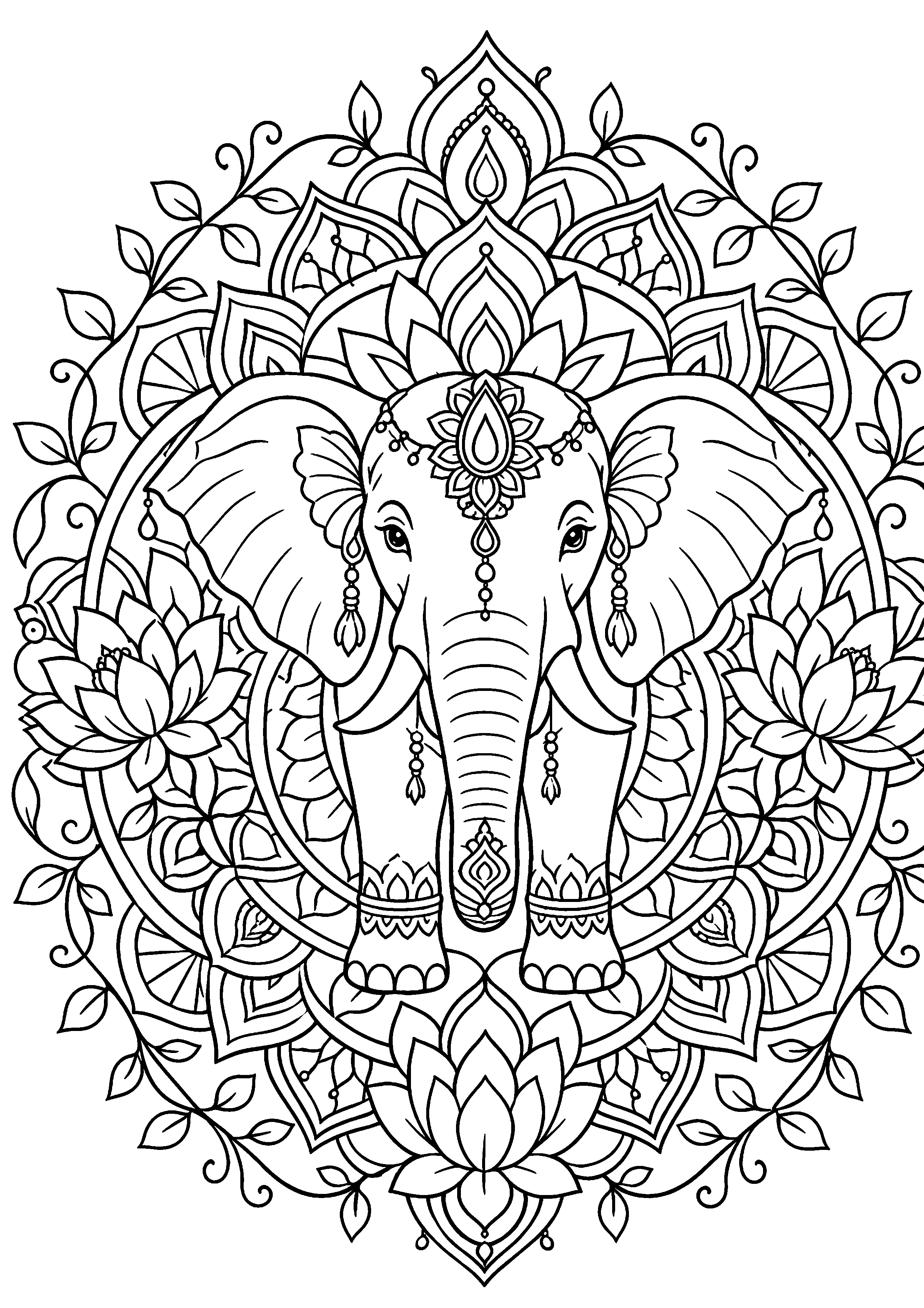 Coloriage mandala animal à imprimer – dessin n°17