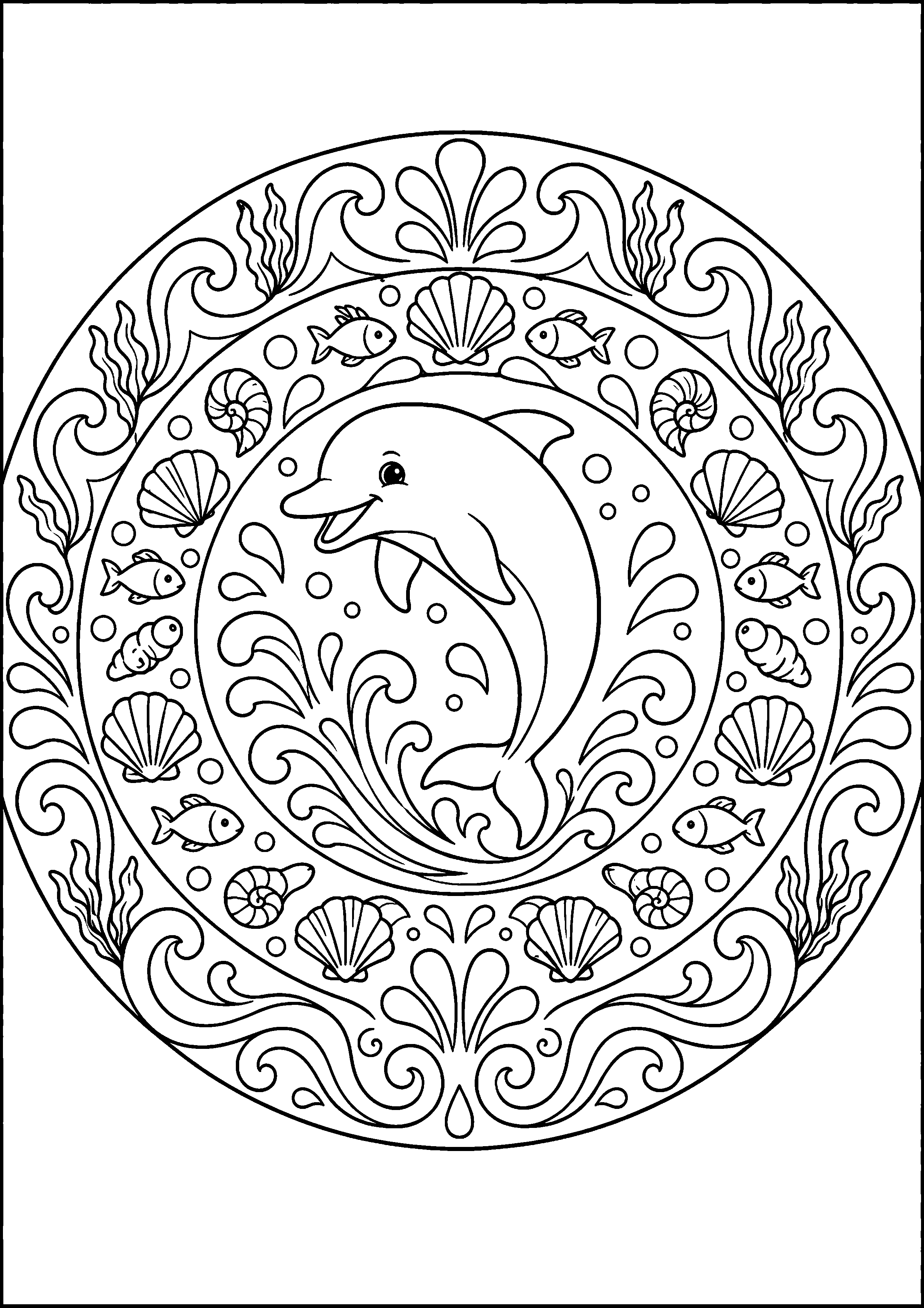 Coloriage mandala animal à imprimer – dessin n°20