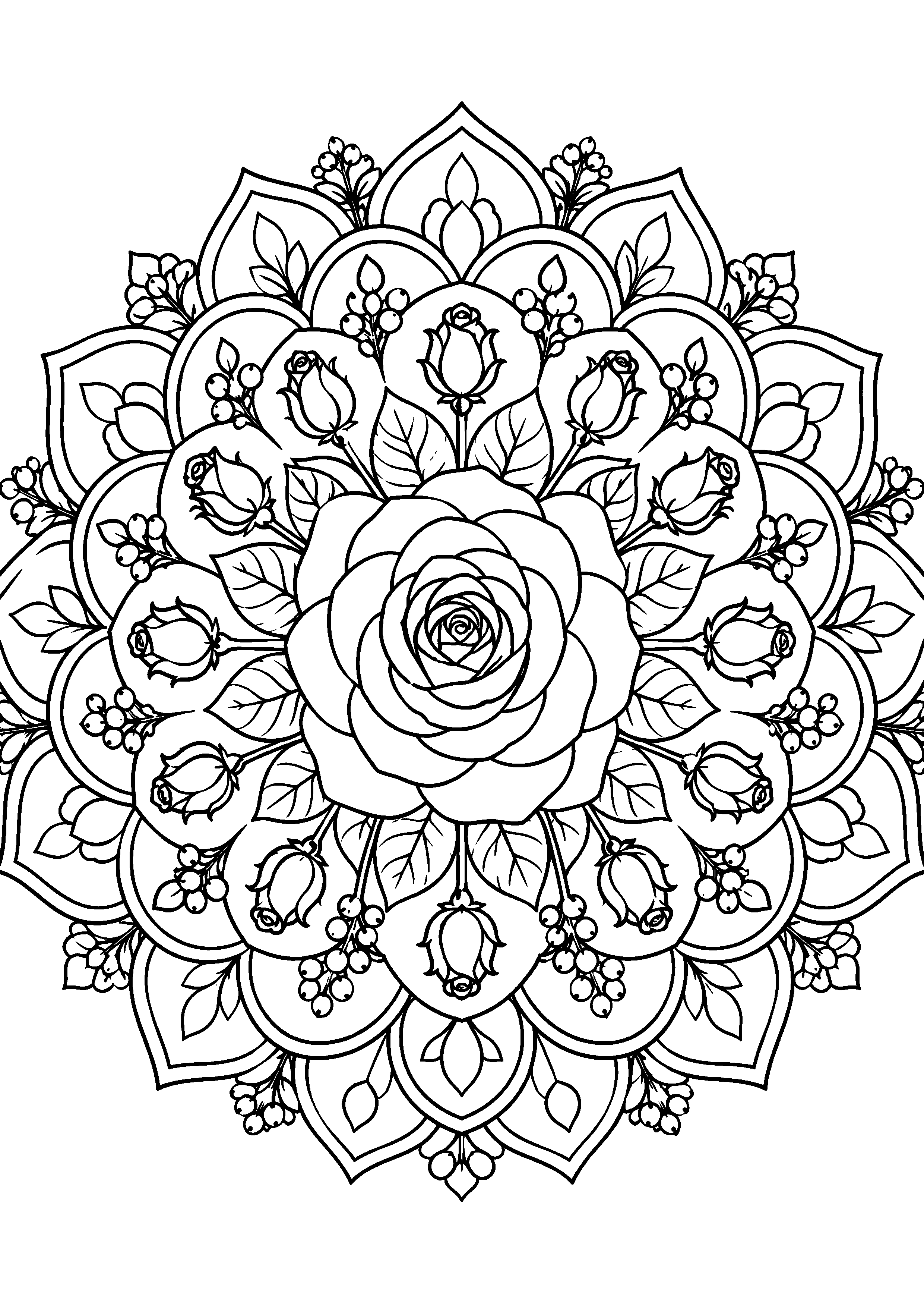 Coloriage Mandala fleurs à imprimer