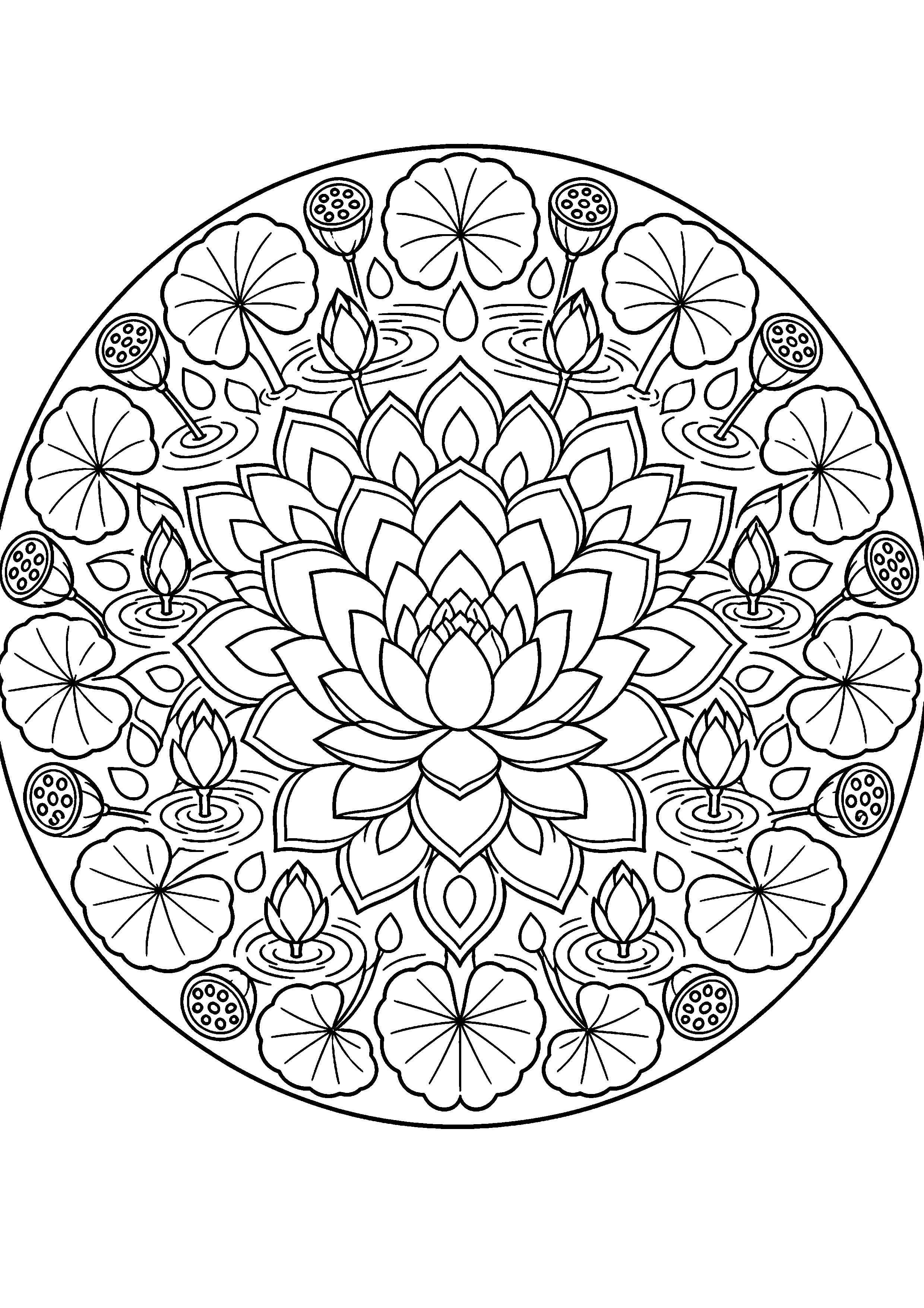 Coloriage mandala floral à imprimer – dessin n°3