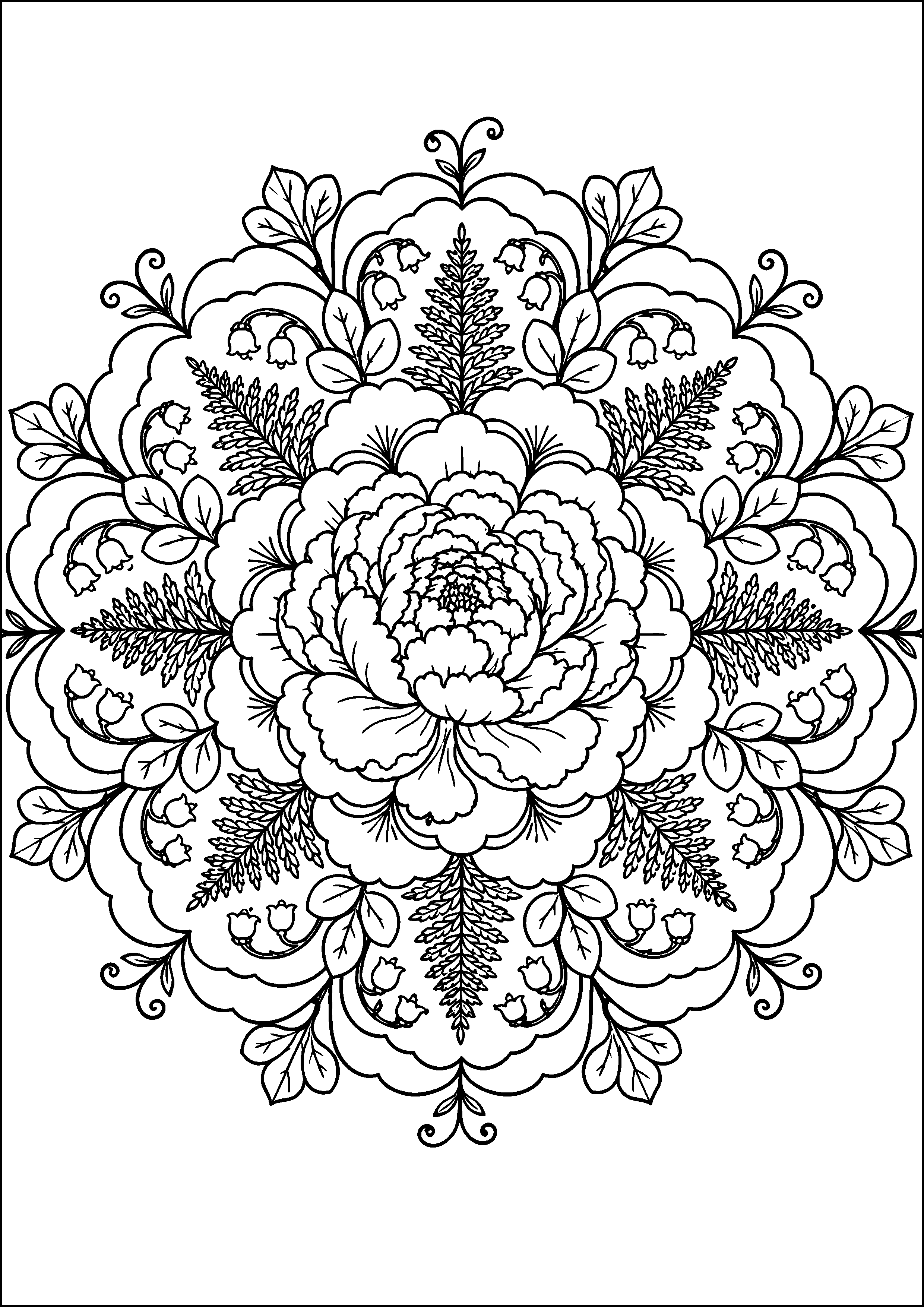 Coloriage mandala floral à imprimer – dessin n°4