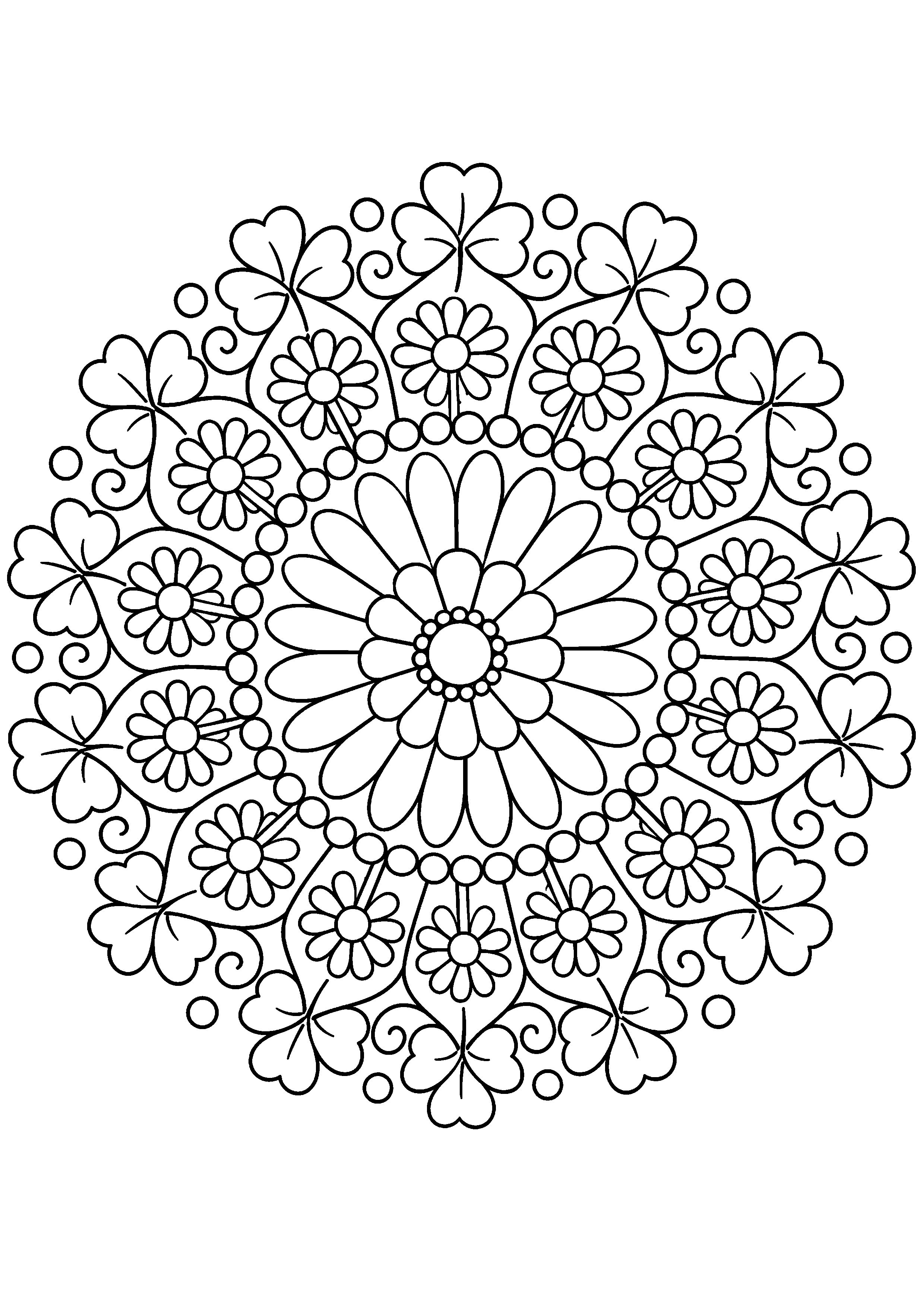 Coloriage mandala floral à imprimer – dessin n°5