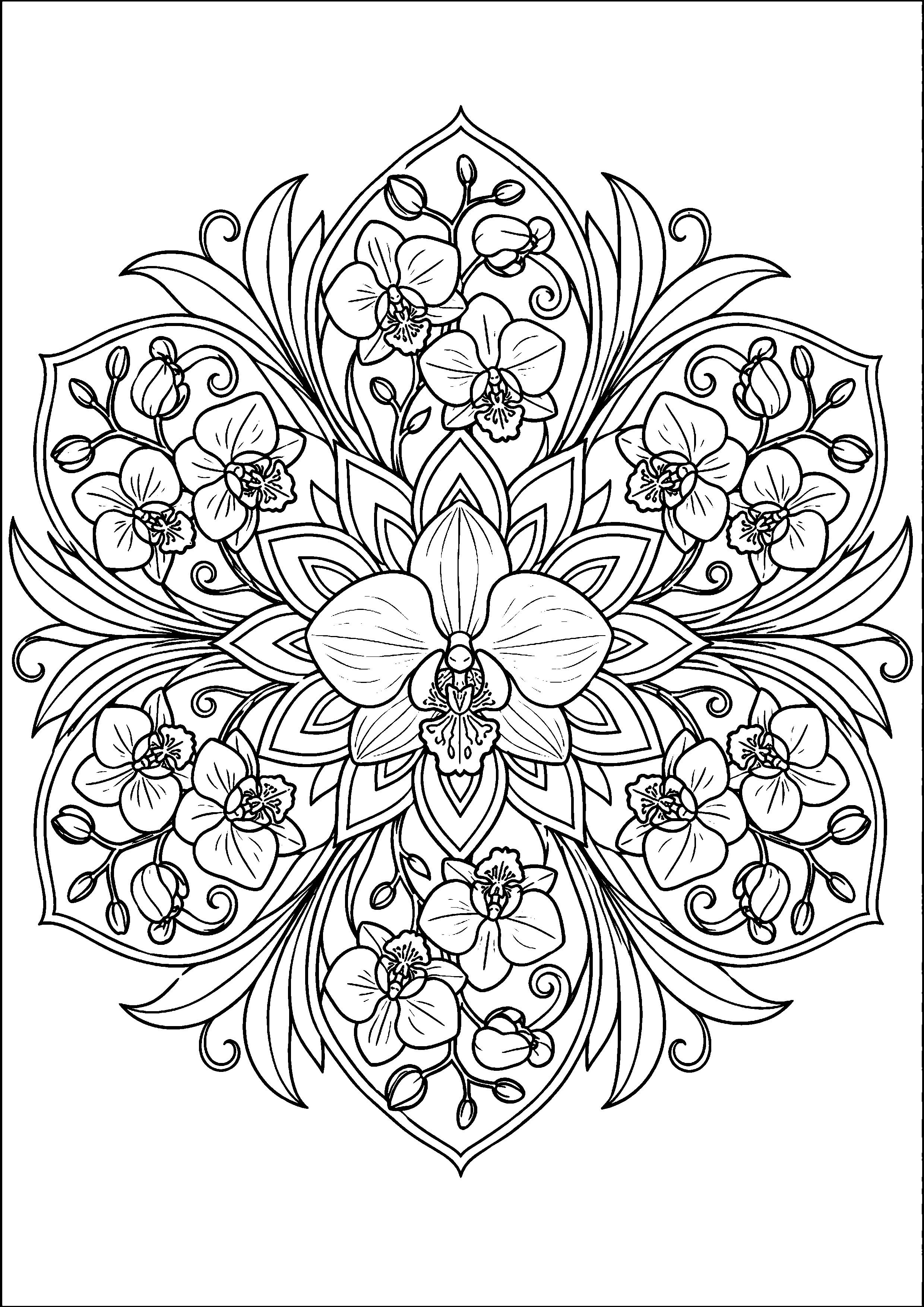 Coloriage mandala floral à imprimer – dessin n°6