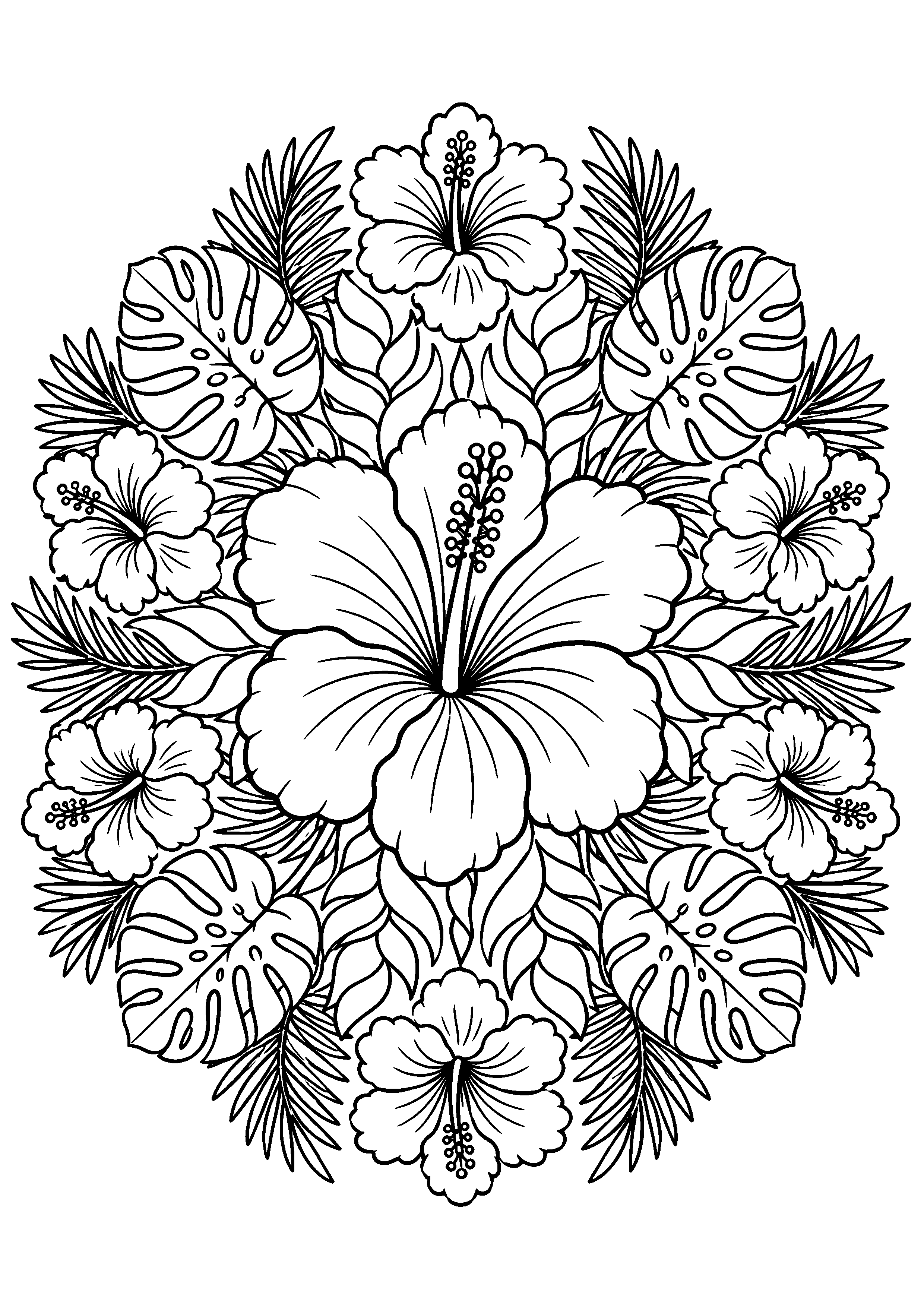 Coloriage mandala floral à imprimer – dessin n°7