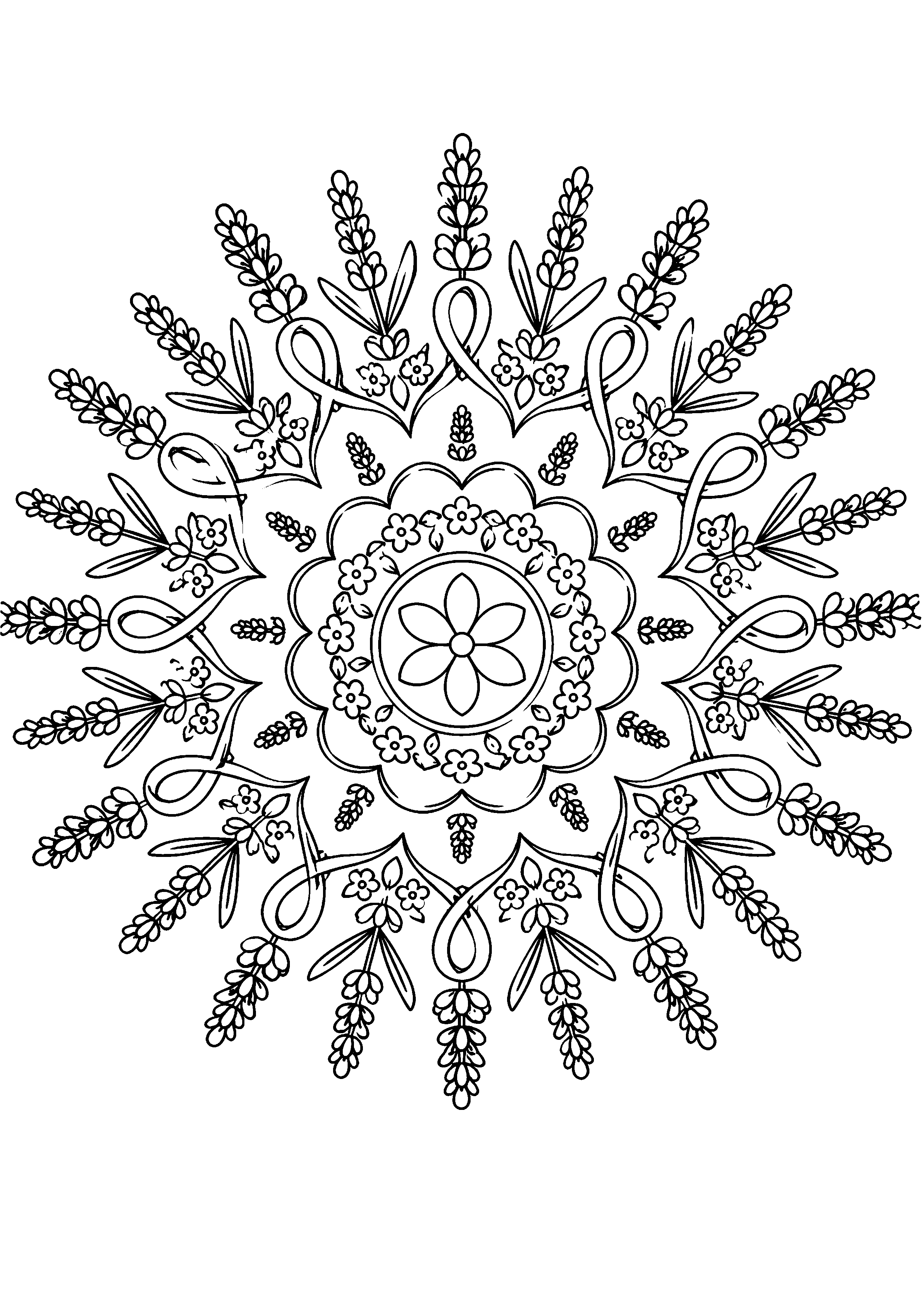 Coloriage mandala floral à imprimer – dessin n°9