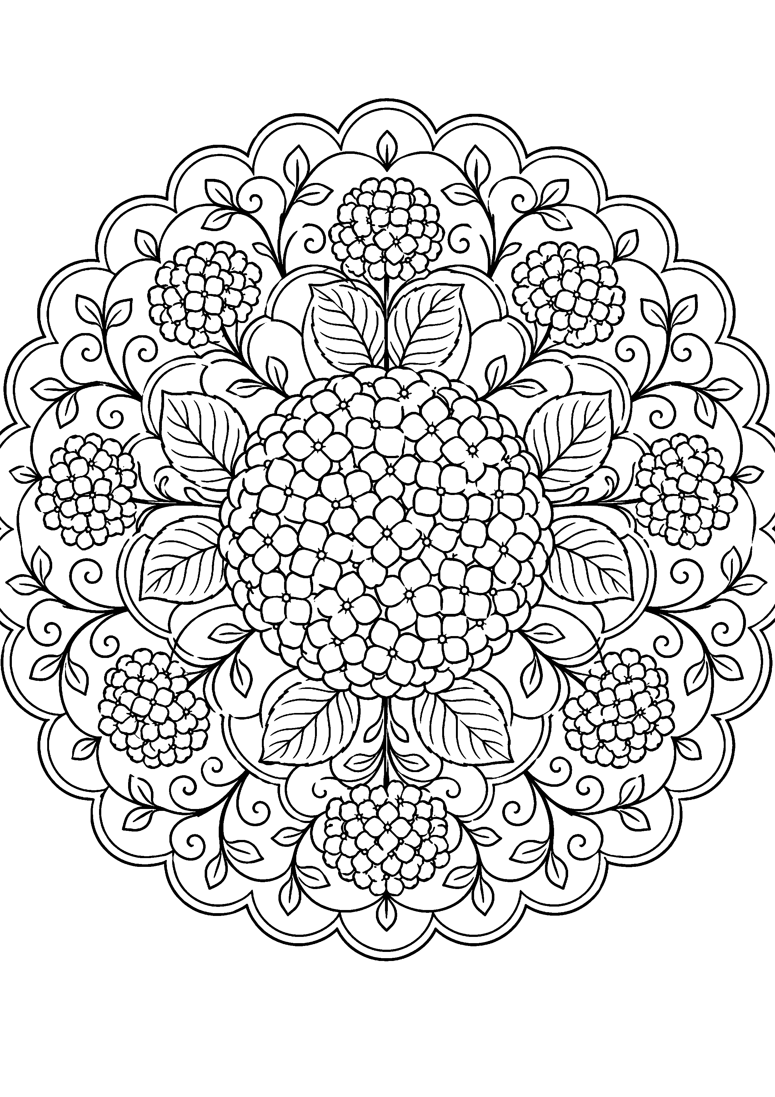 Coloriage mandala floral à imprimer – dessin n°15
