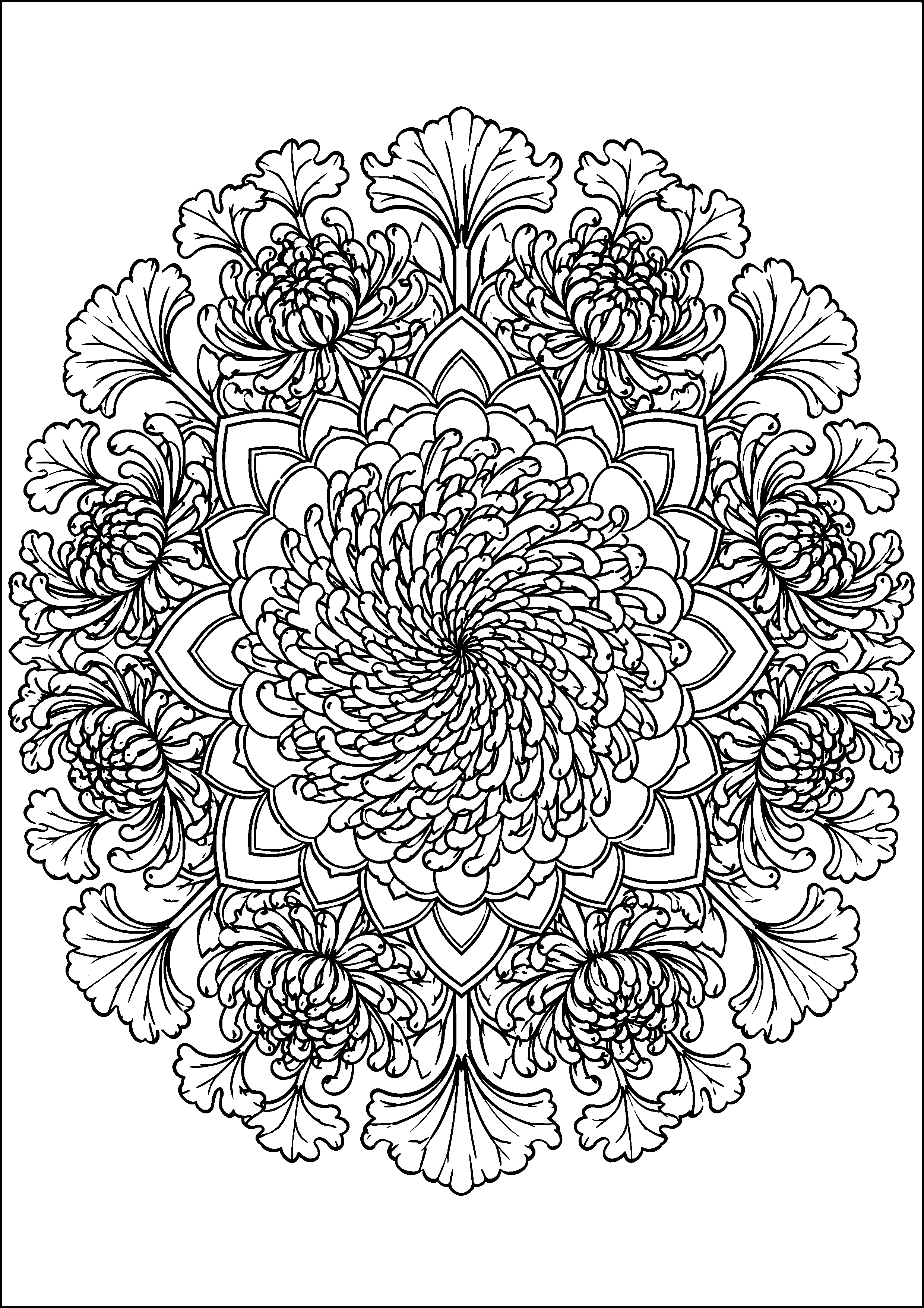 Coloriage mandala floral à imprimer – dessin n°17