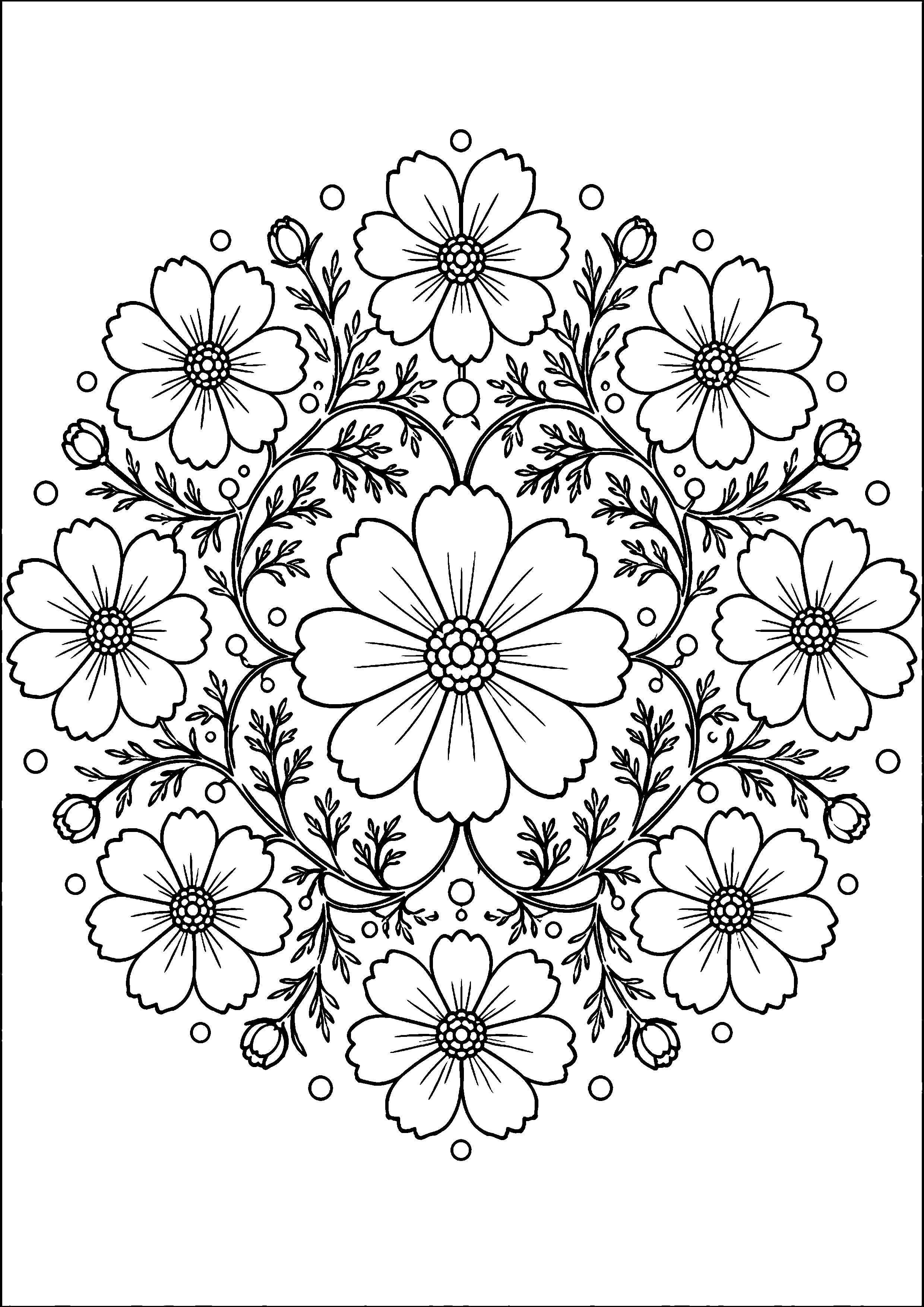 Coloriage mandala floral à imprimer – dessin n°19