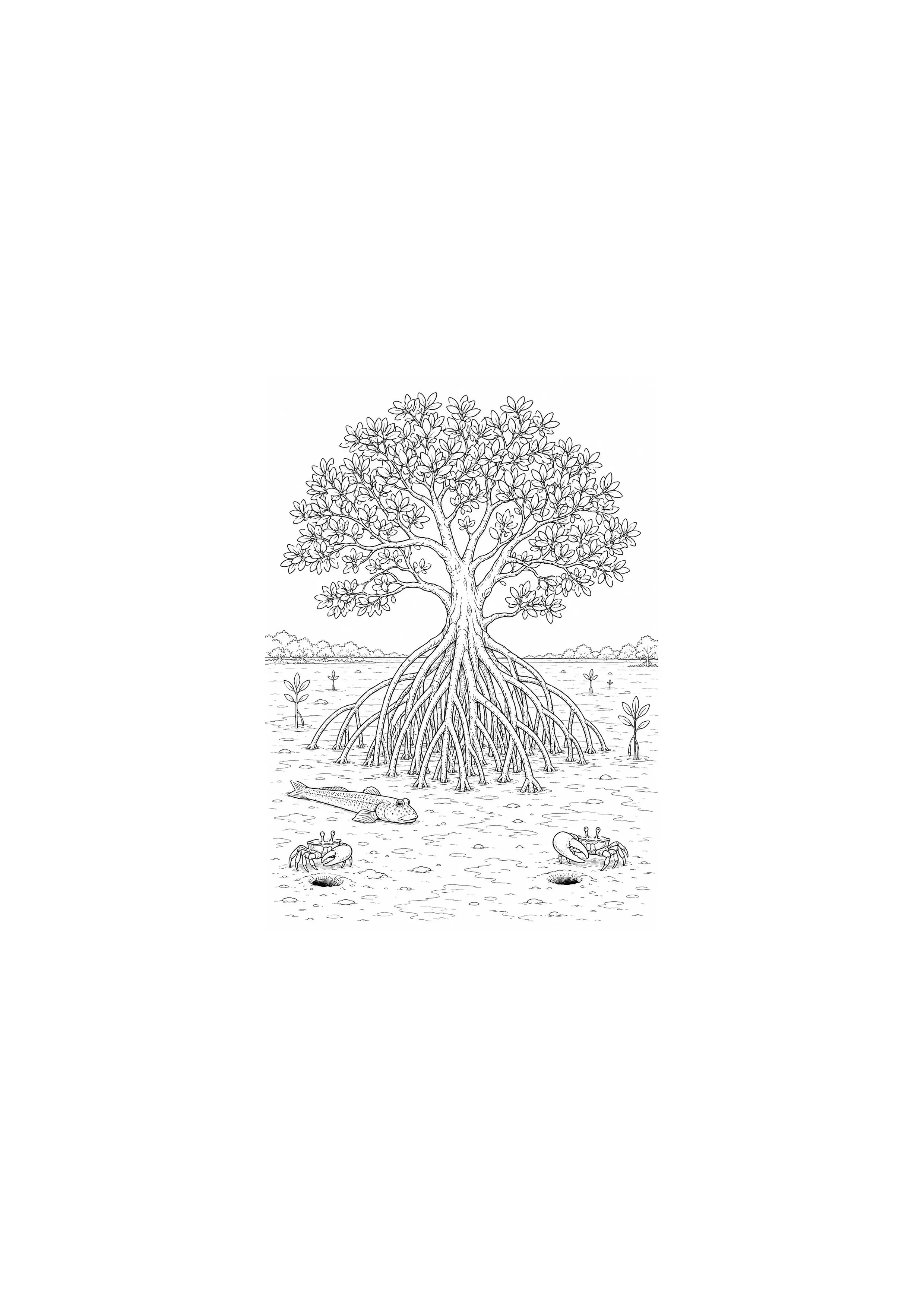 Coloriage Mangrove à imprimer – dessin 1