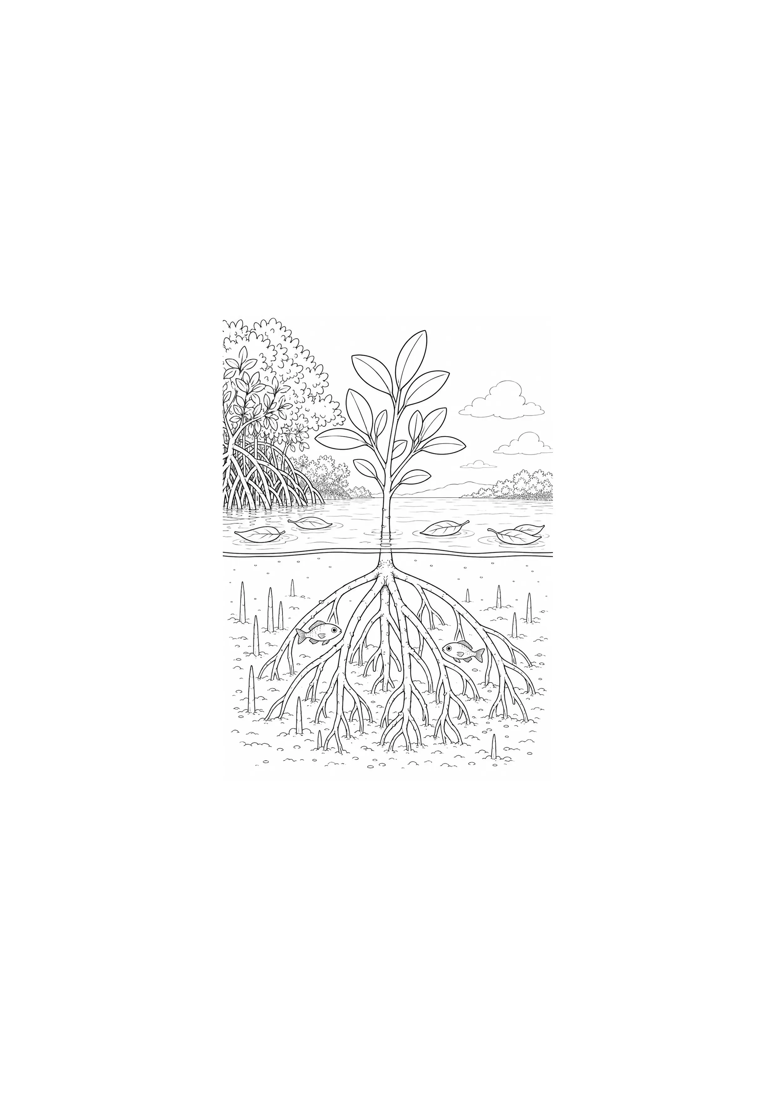 Coloriage Mangrove à imprimer – dessin 2