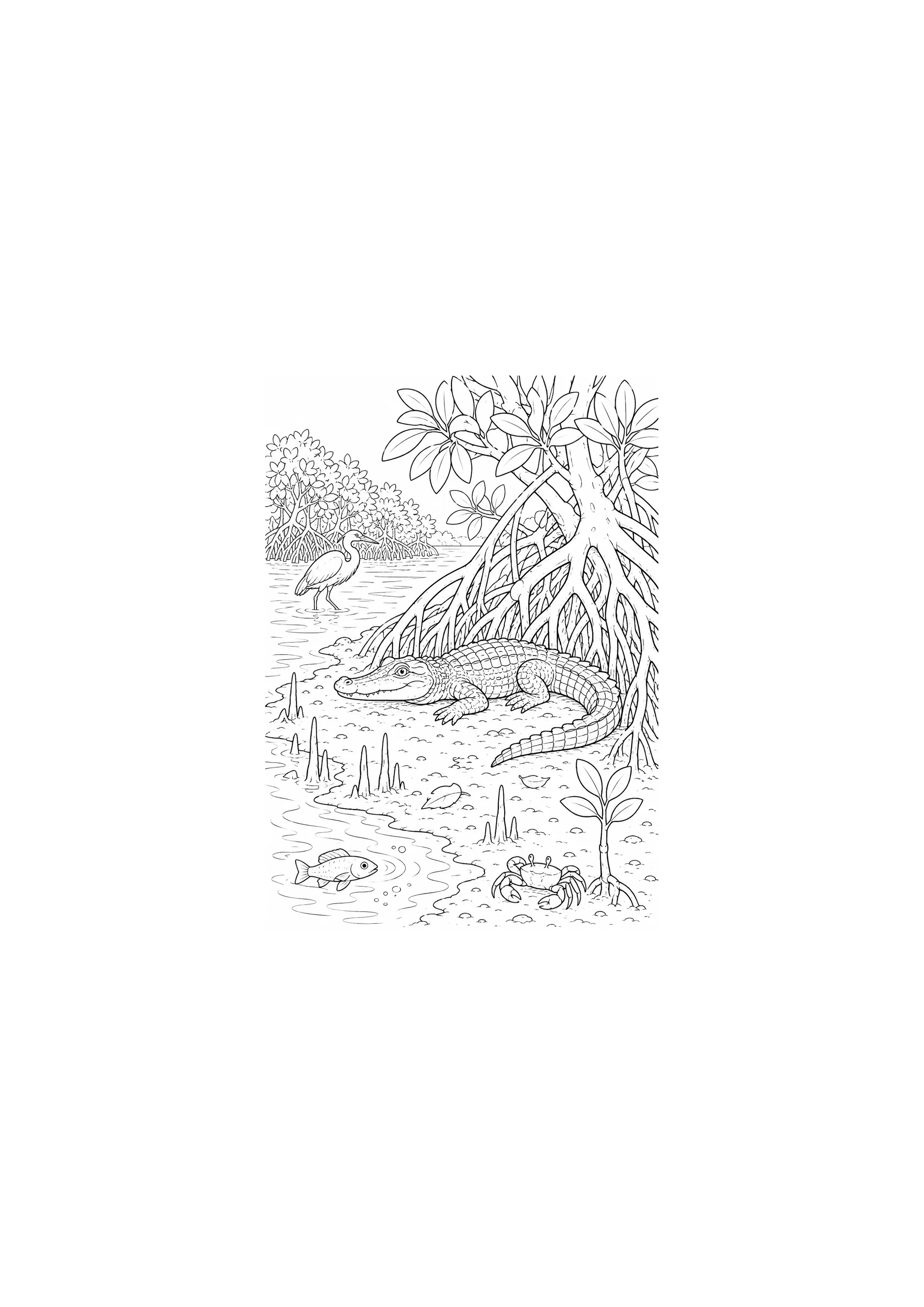 Coloriage Mangrove à imprimer – dessin n°4