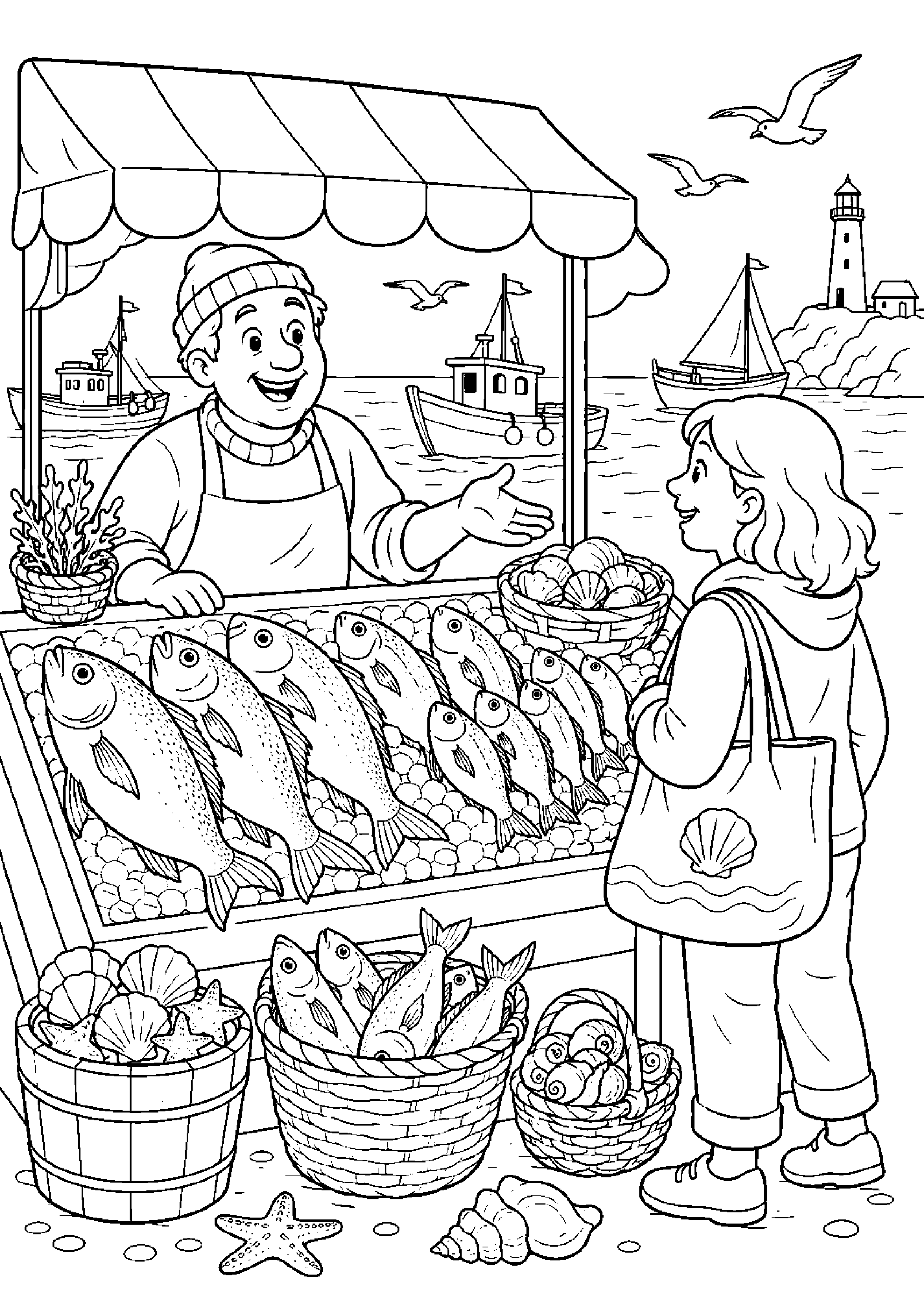 Coloriage marché à imprimer – dessin n°3