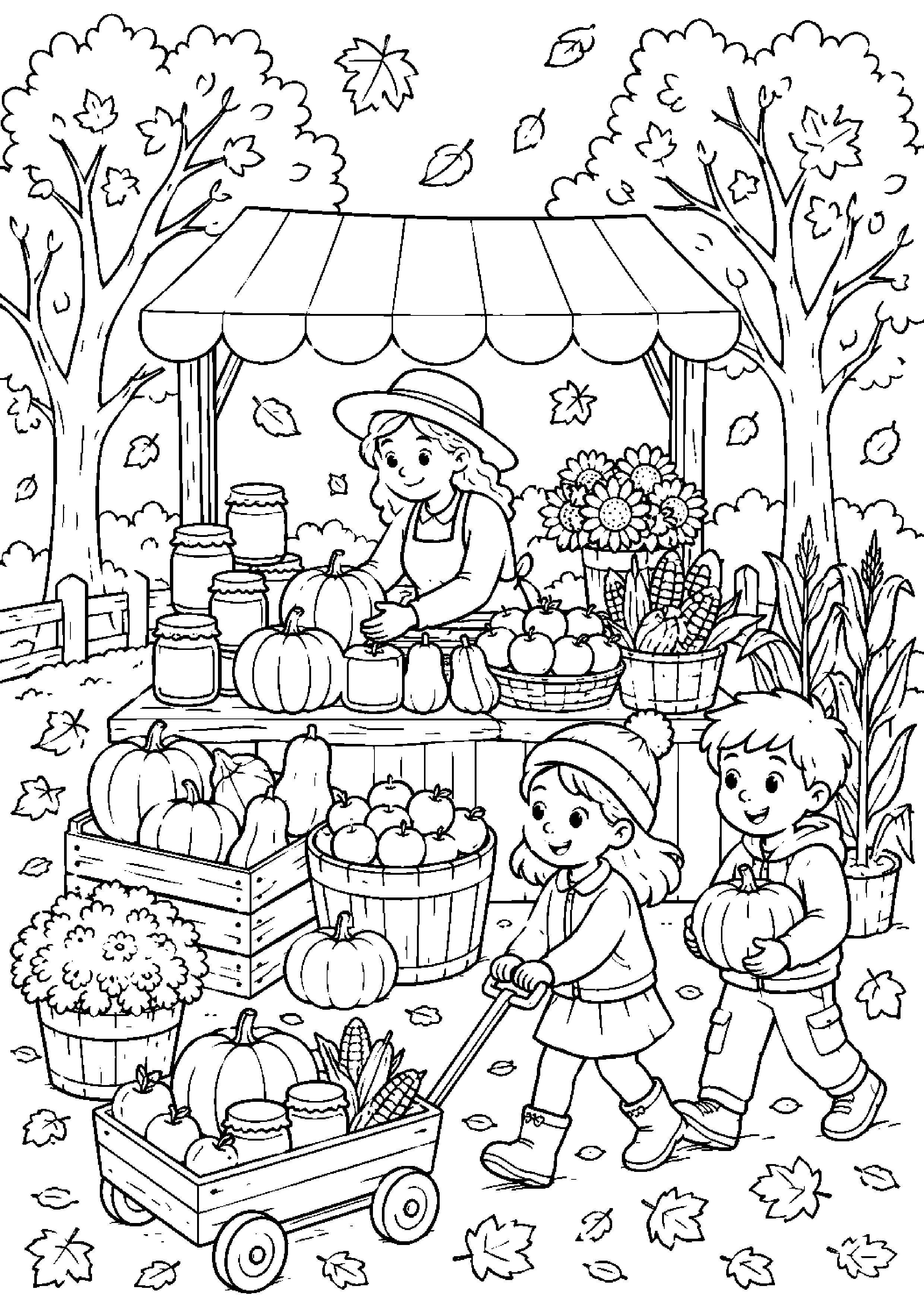 Coloriage marché à imprimer – dessin n°6