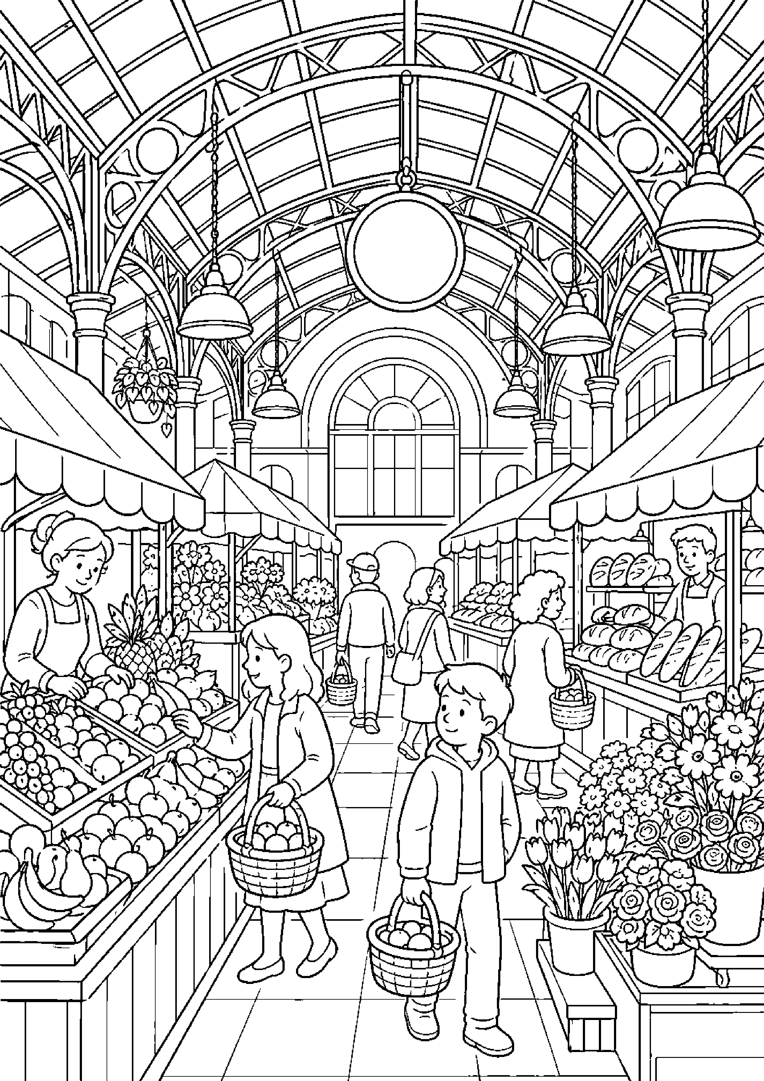 Coloriage marché à imprimer – dessin n°7