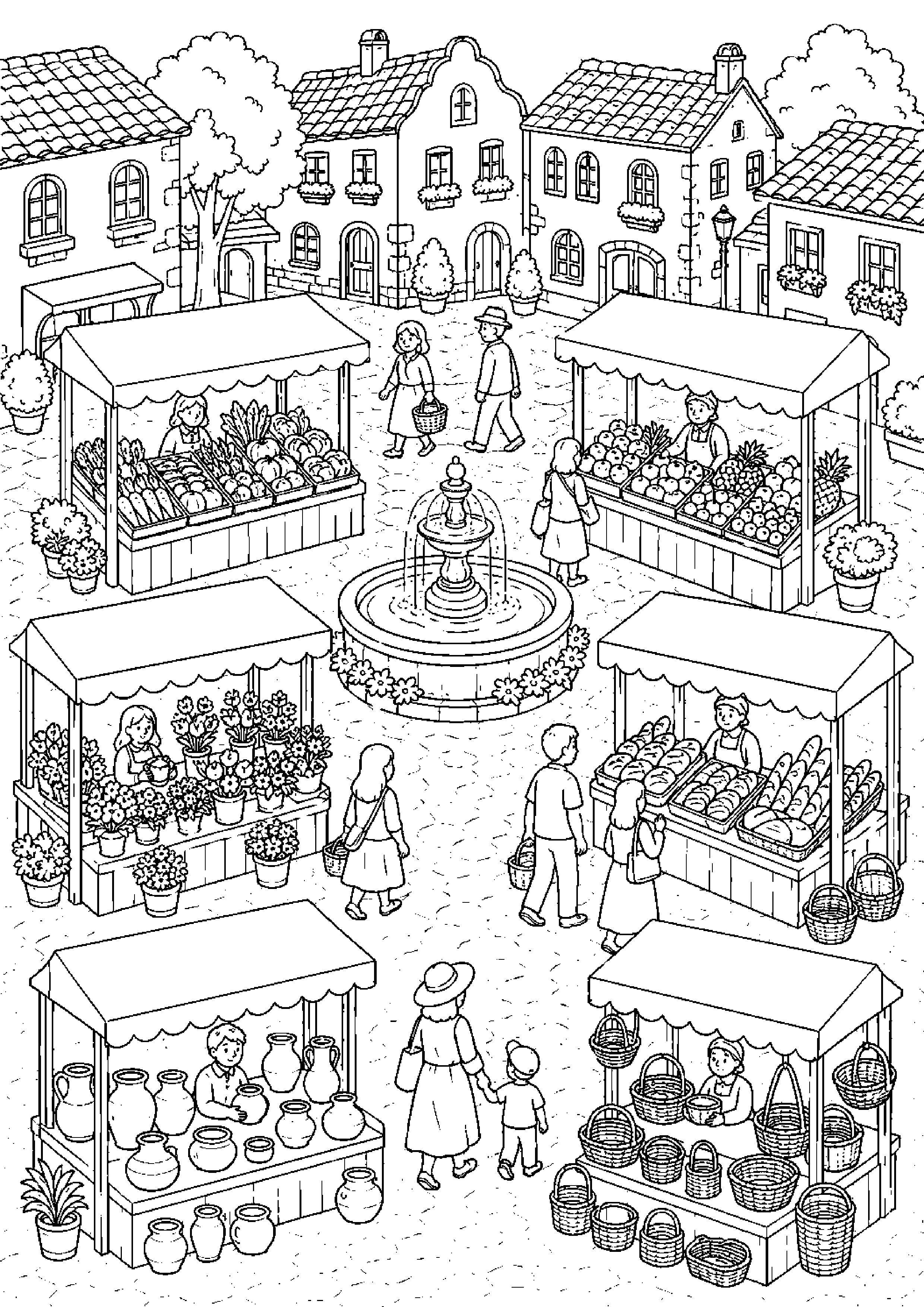 Coloriage marché à imprimer – dessin n°11