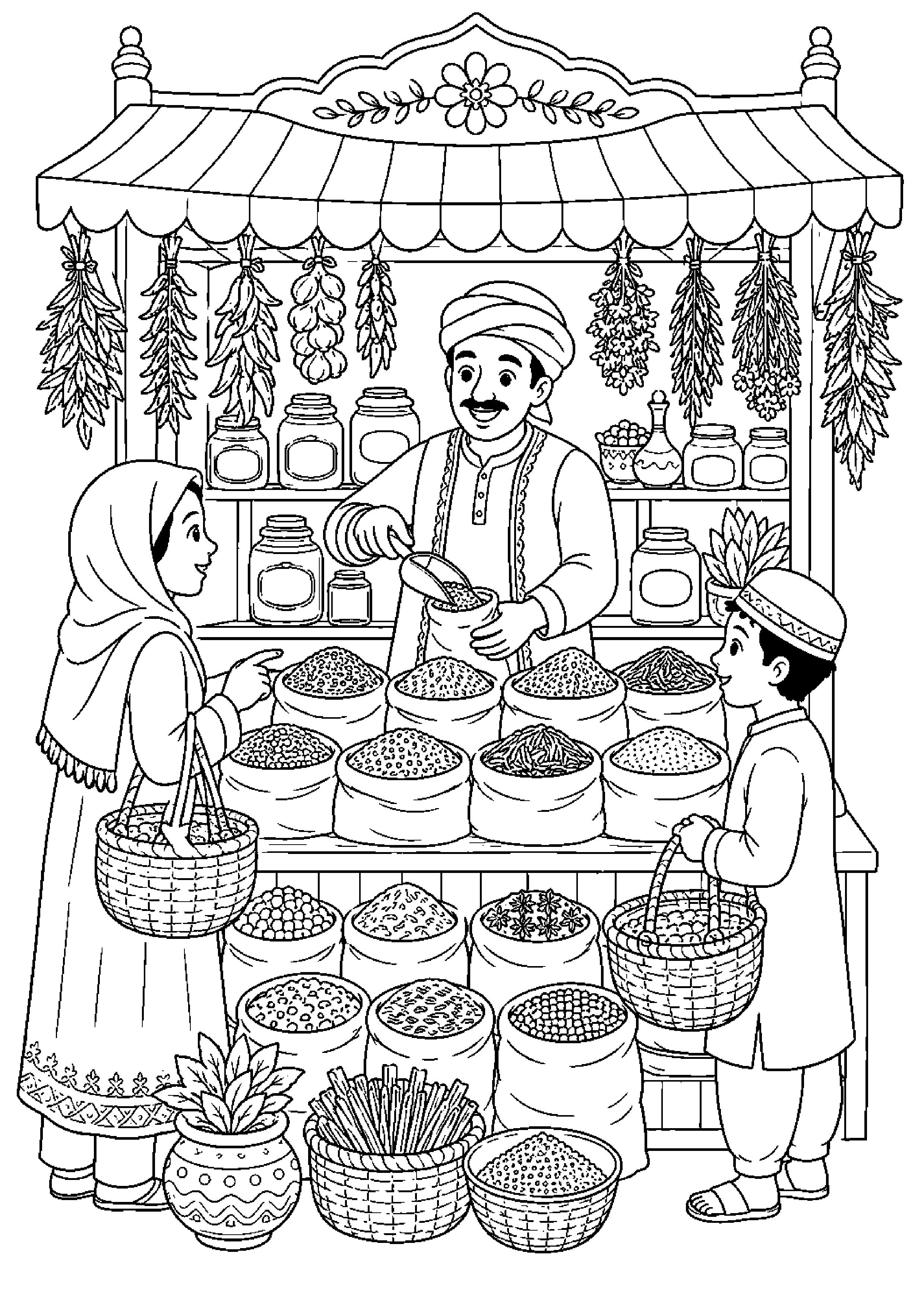 Coloriage marché à imprimer – dessin n°12