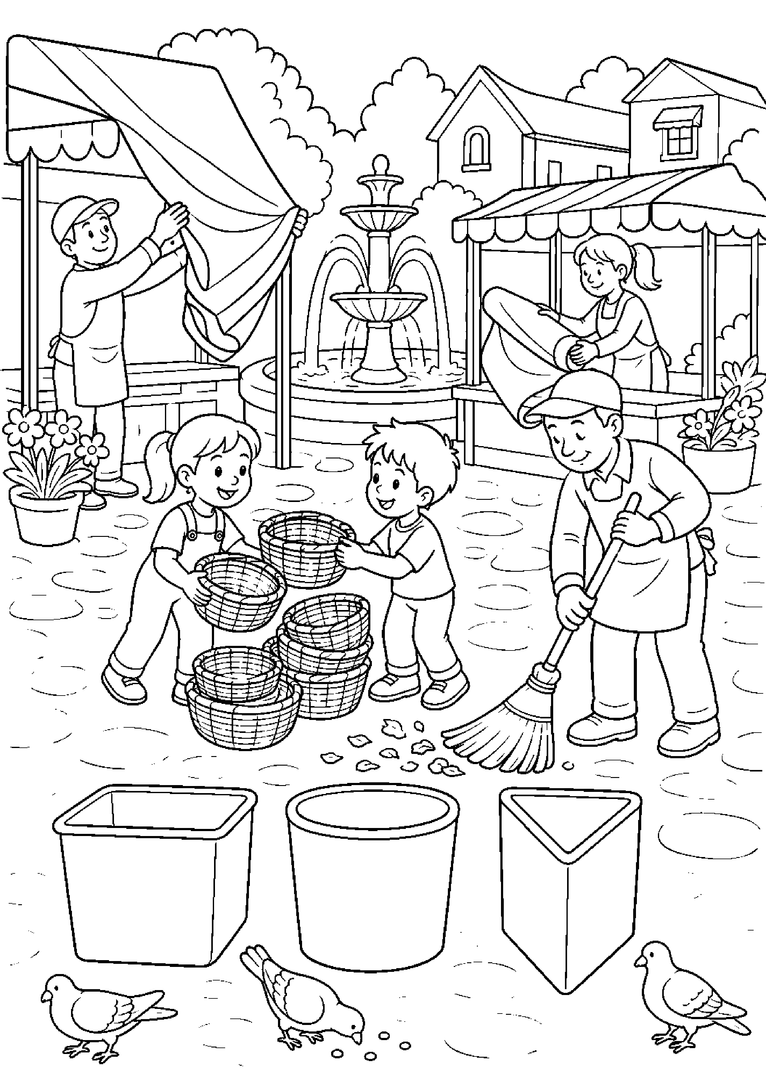 Coloriage marché à imprimer – dessin n°18