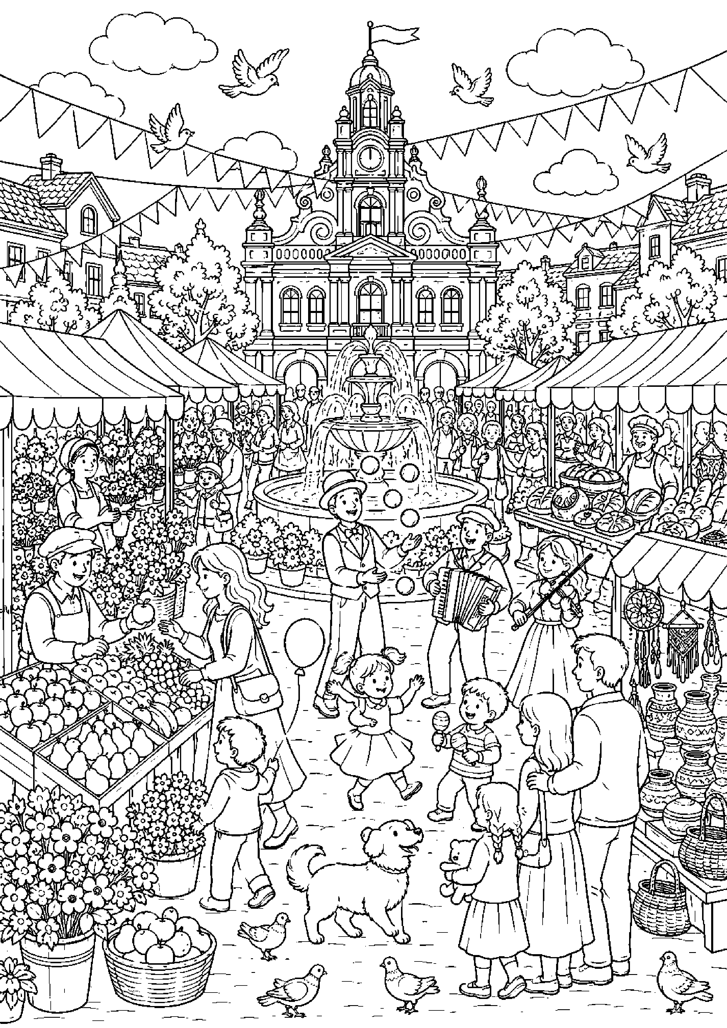 Coloriage marché à imprimer – dessin n°20