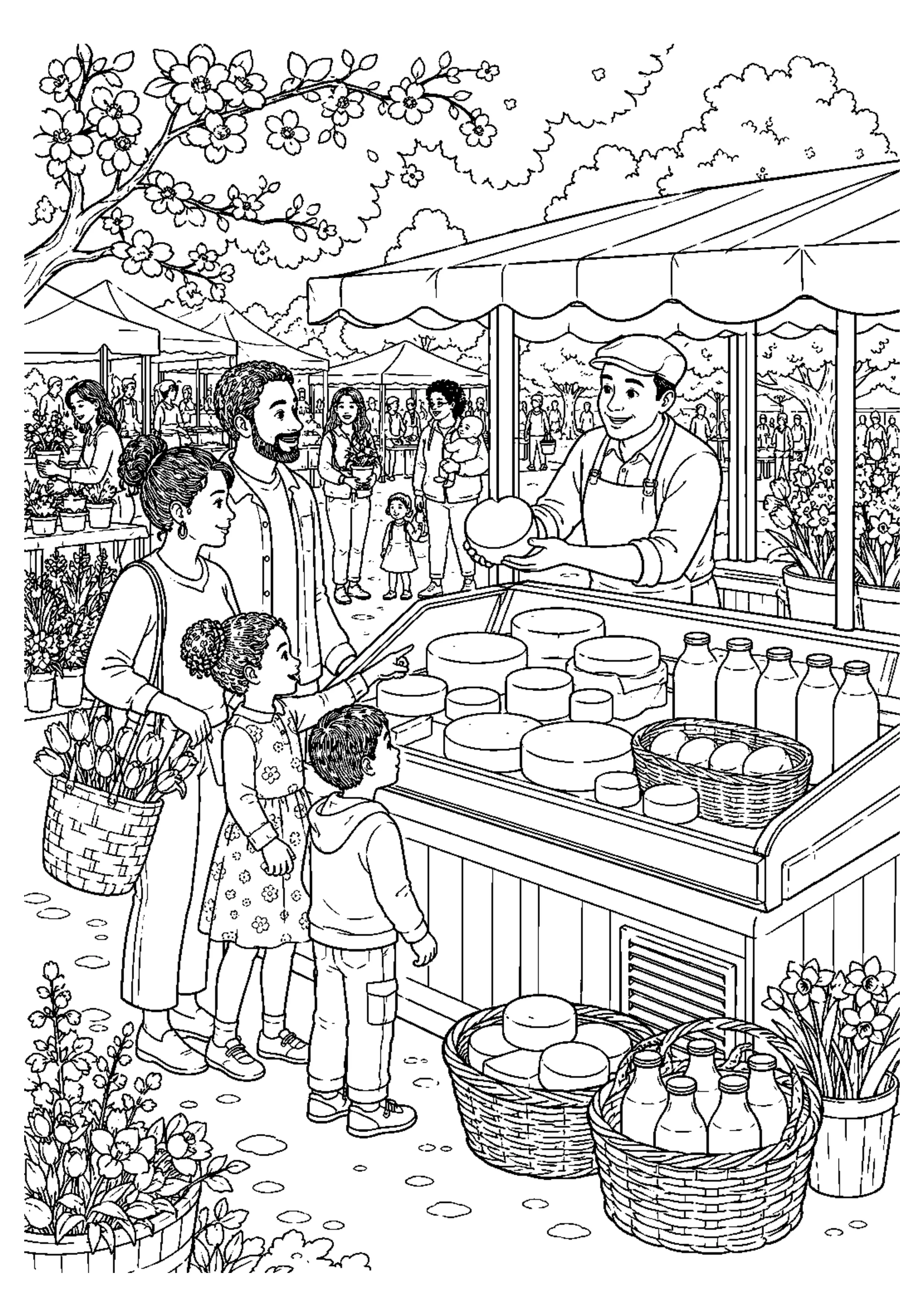 Coloriage Marché de printemps à imprimer – dessin n°6