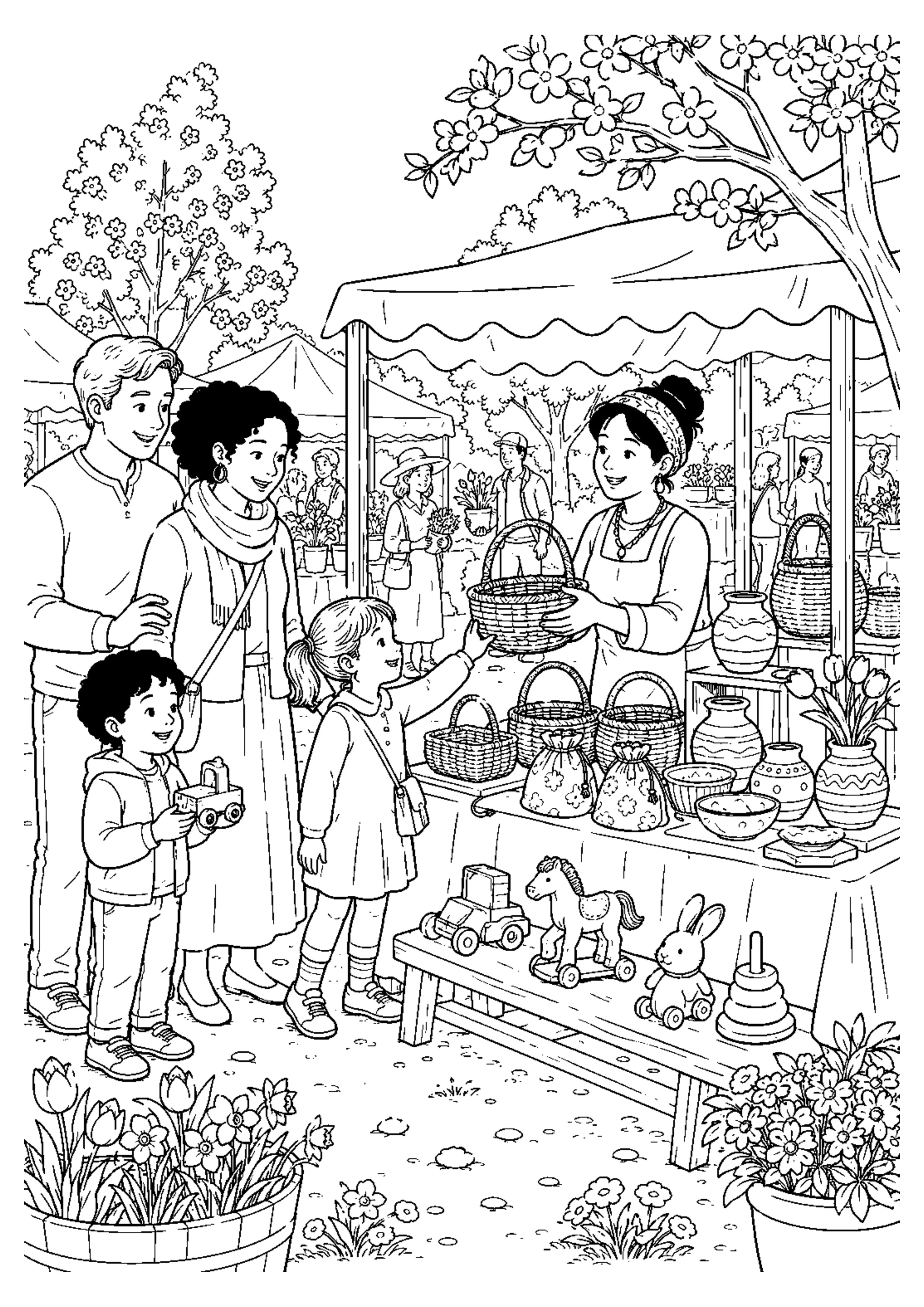 Coloriage Marché de printemps à imprimer – dessin n°8
