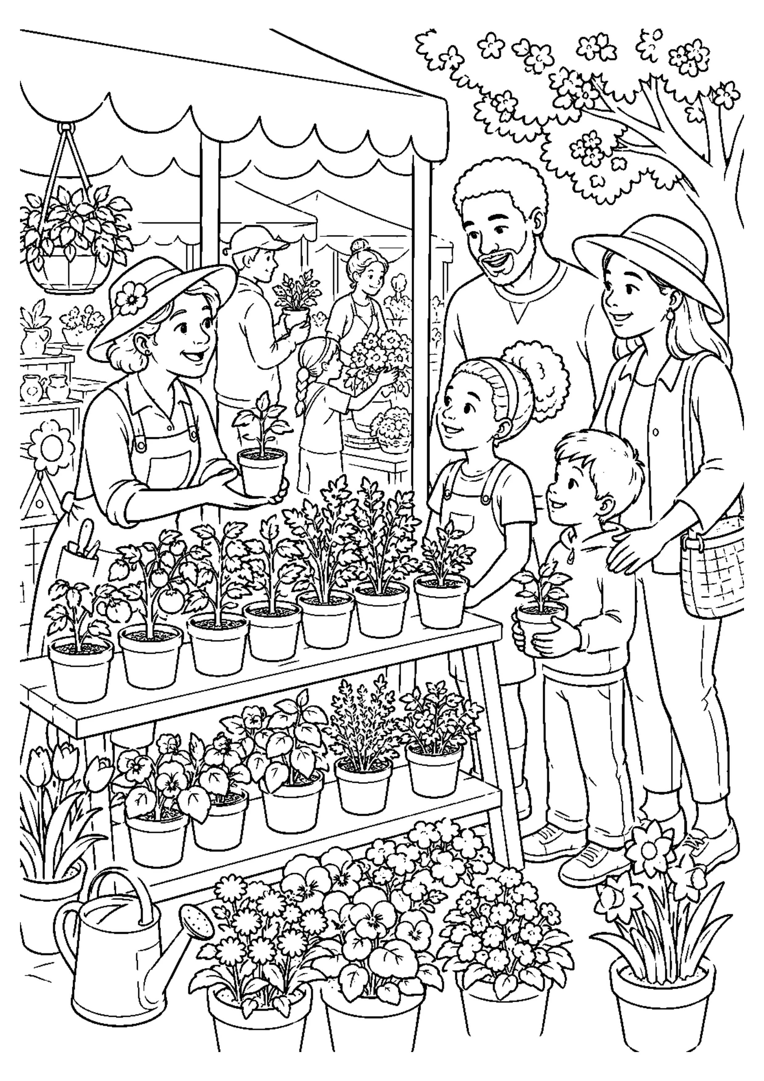 Coloriage Marché de printemps à imprimer – dessin n°9